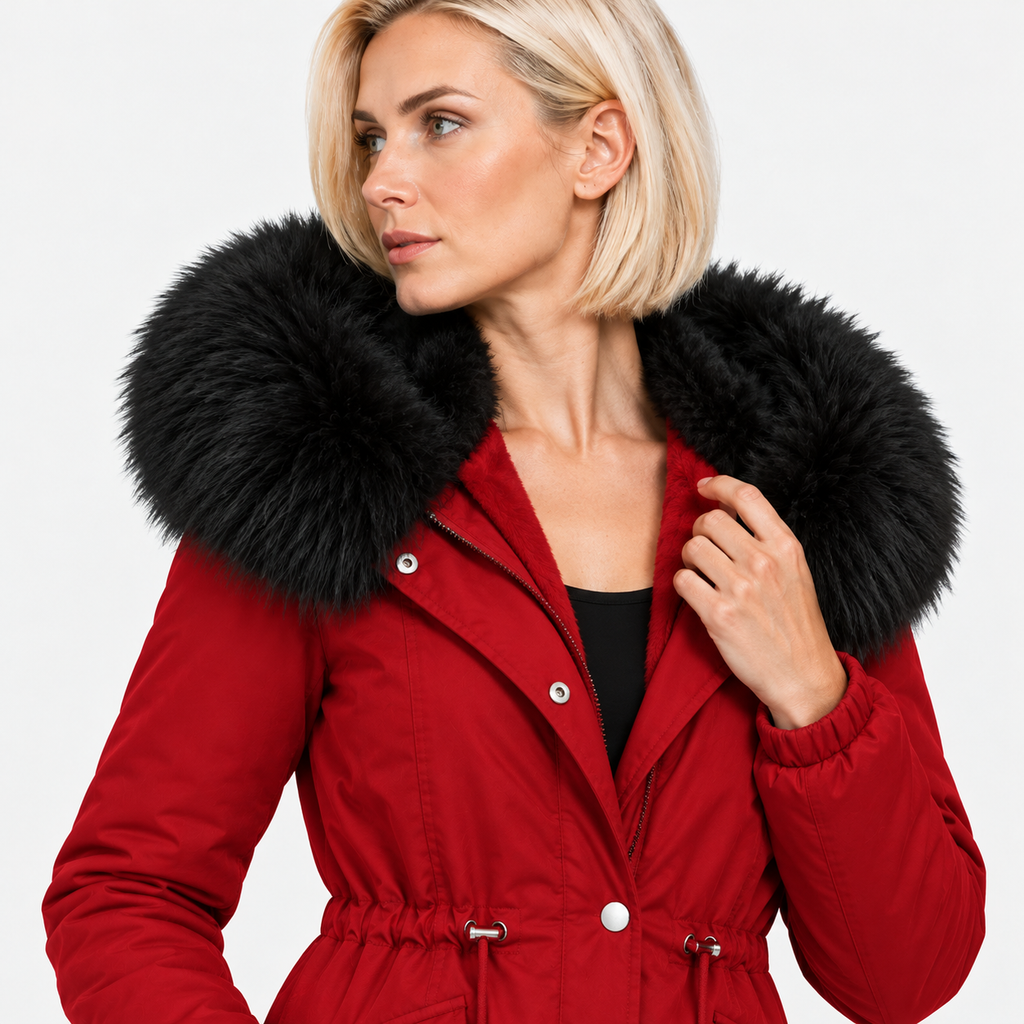 NAJAS | Women's Plush Hooded Jacket Drawstring Warm Winter Outerwear