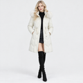 NAJAS | Women's Mid-Length Padded Winter Coat with Large Fur Collar