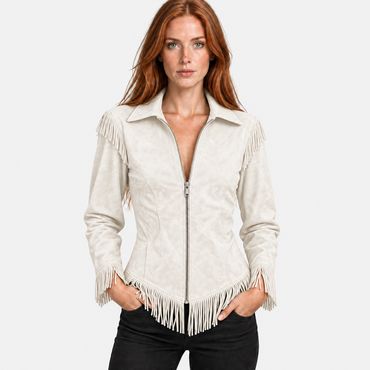 NAJAS | Women’s Vintage Tassel Jacket Slim Fit Fashion Coat