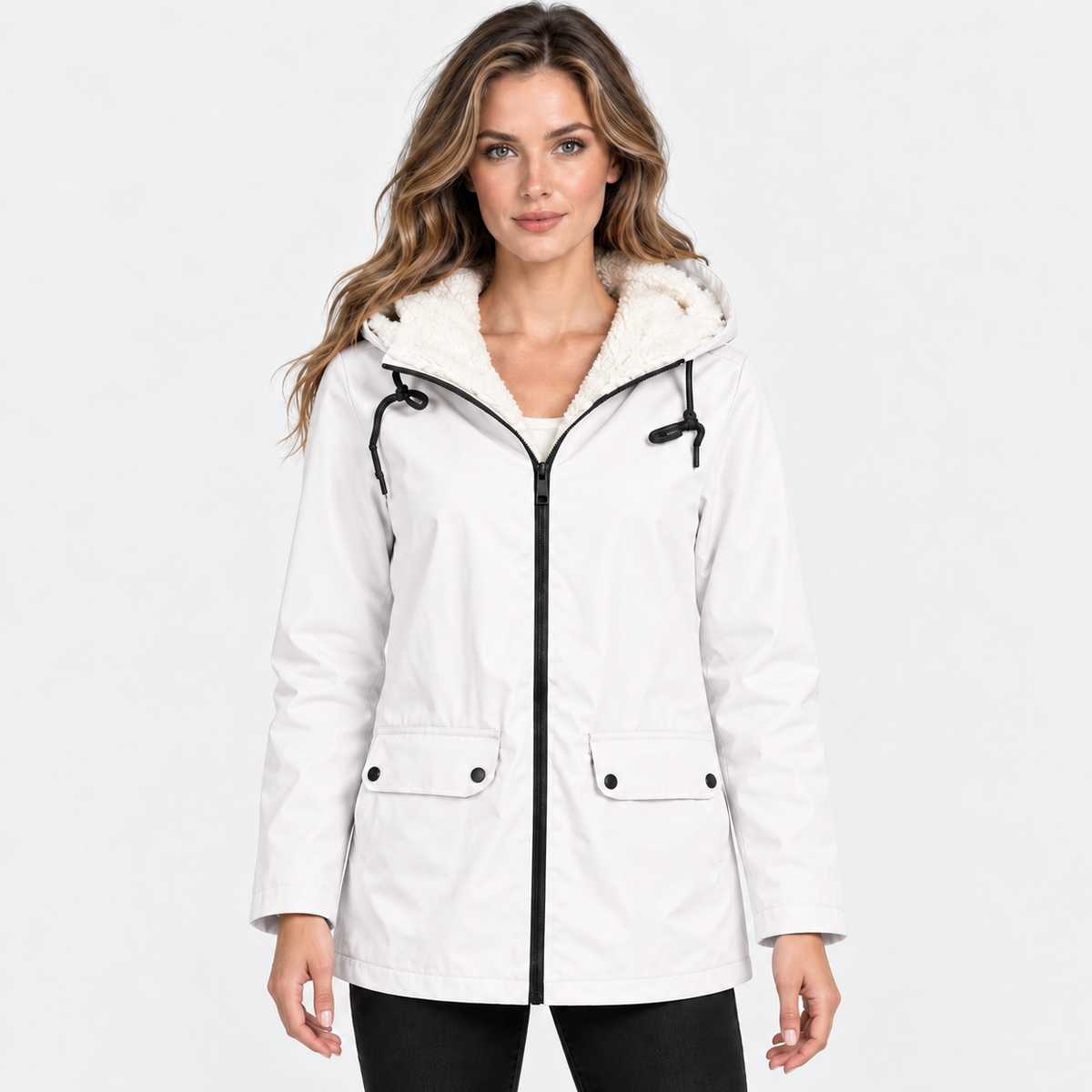 NAJAS | Women's Fleece Lined Hooded Jacket Windproof Winter Outerwear
