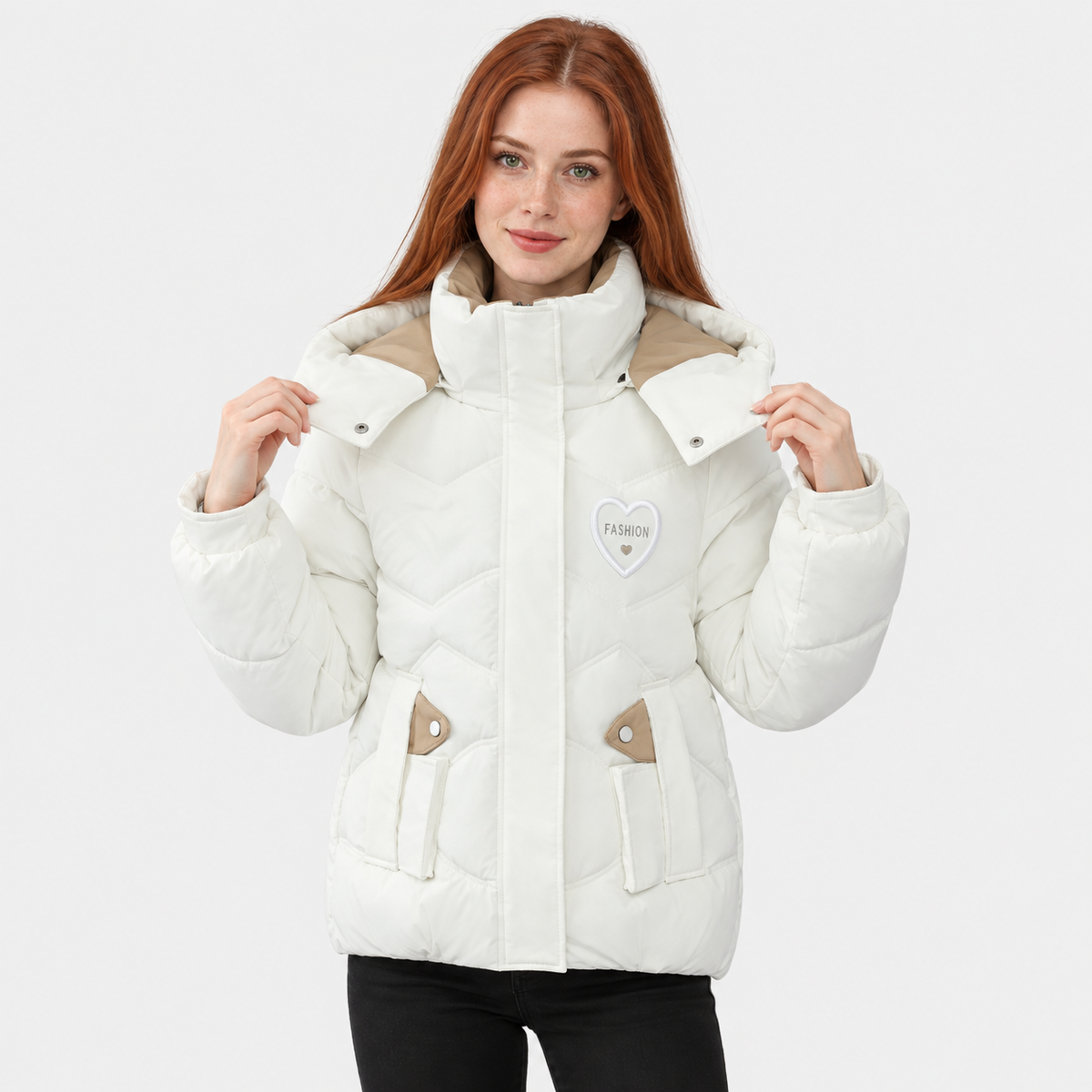NAJAS | Women's Padded Jacket Thick Cotton Filled Short Winter Coat