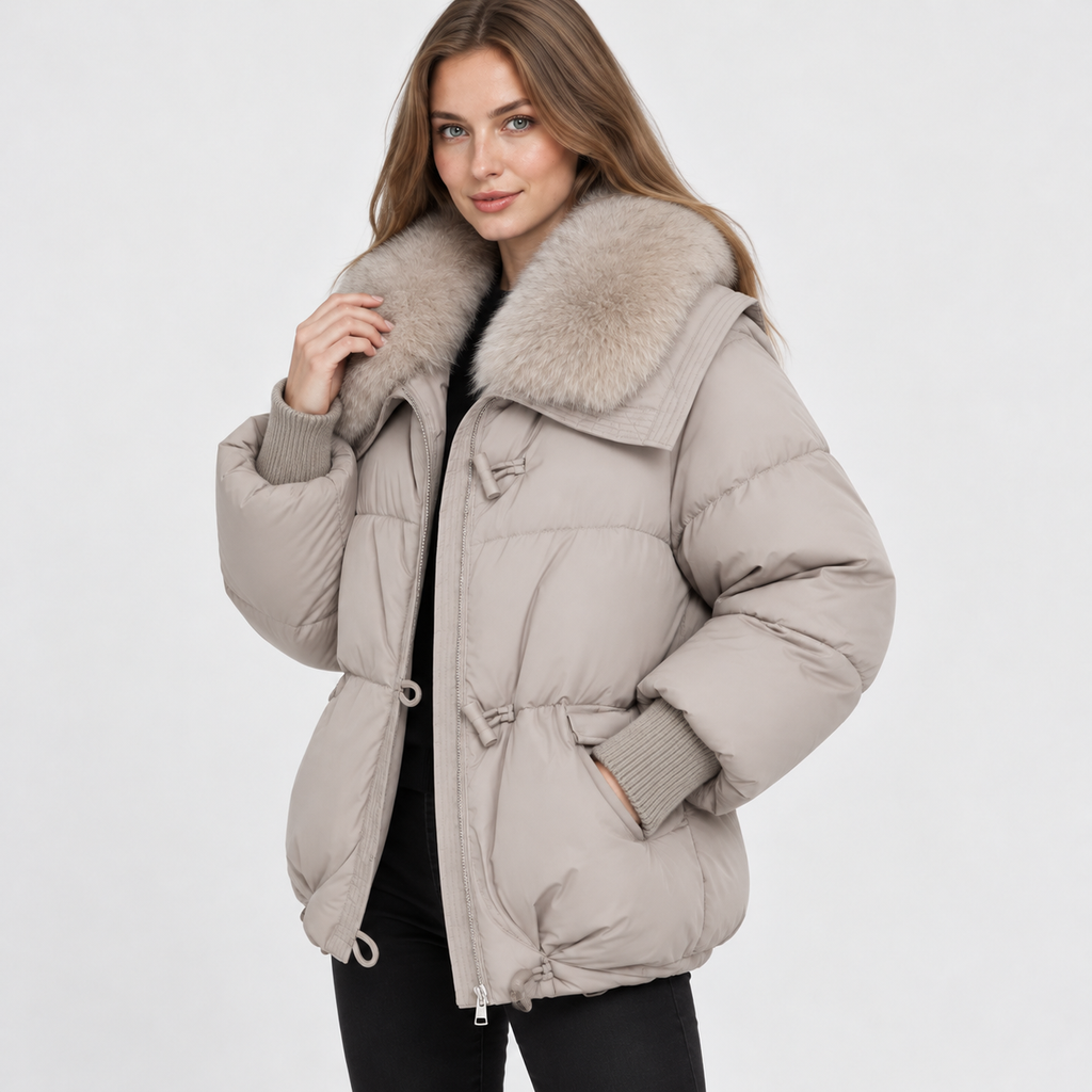 NAJAS | Women's Fur Collar Winter Jacket Warm Padded Short Coat