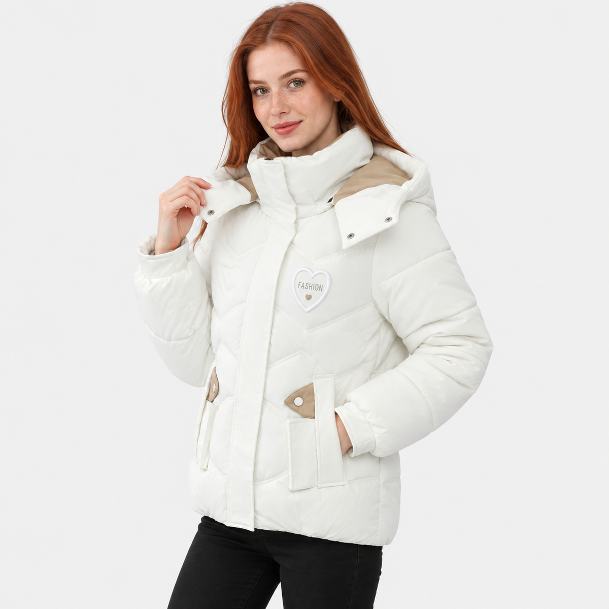 NAJAS | Women's Padded Jacket Thick Cotton Filled Short Winter Coat