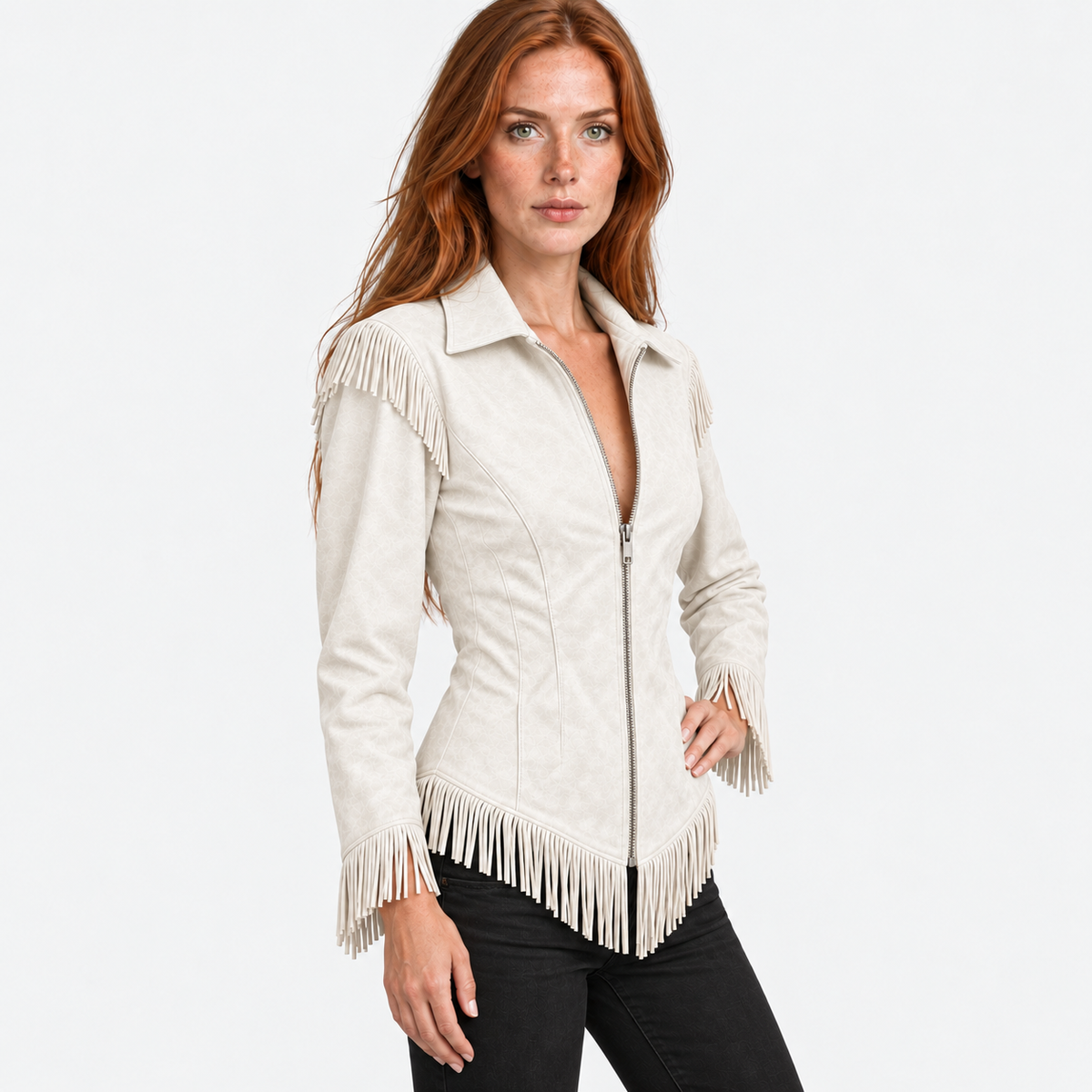 NAJAS | Women’s Vintage Tassel Jacket Slim Fit Fashion Coat