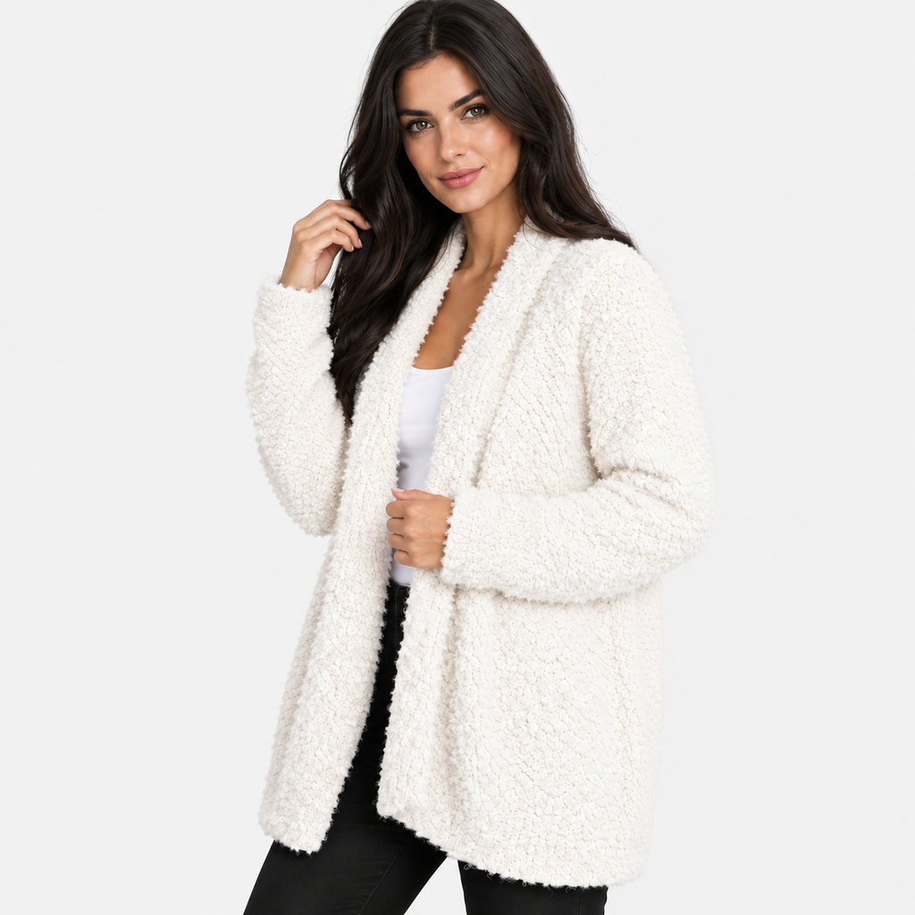 NAJAS | Women's Cotton Blend Hooded Cardigan Jacket with Loose Fit