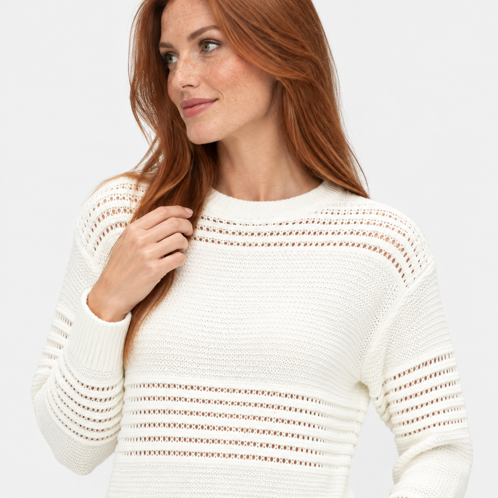 NAJAS | Women’s Long Sleeve Knit Sweater Minimalist Casual Top