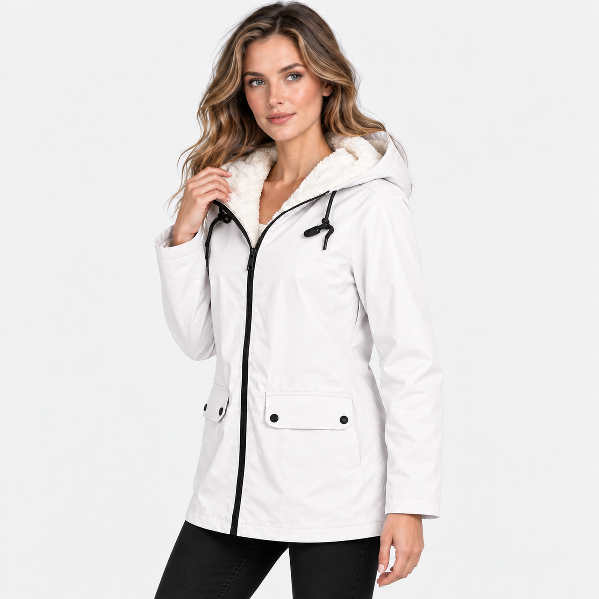 NAJAS | Women's Fleece Lined Hooded Jacket Windproof Winter Outerwear