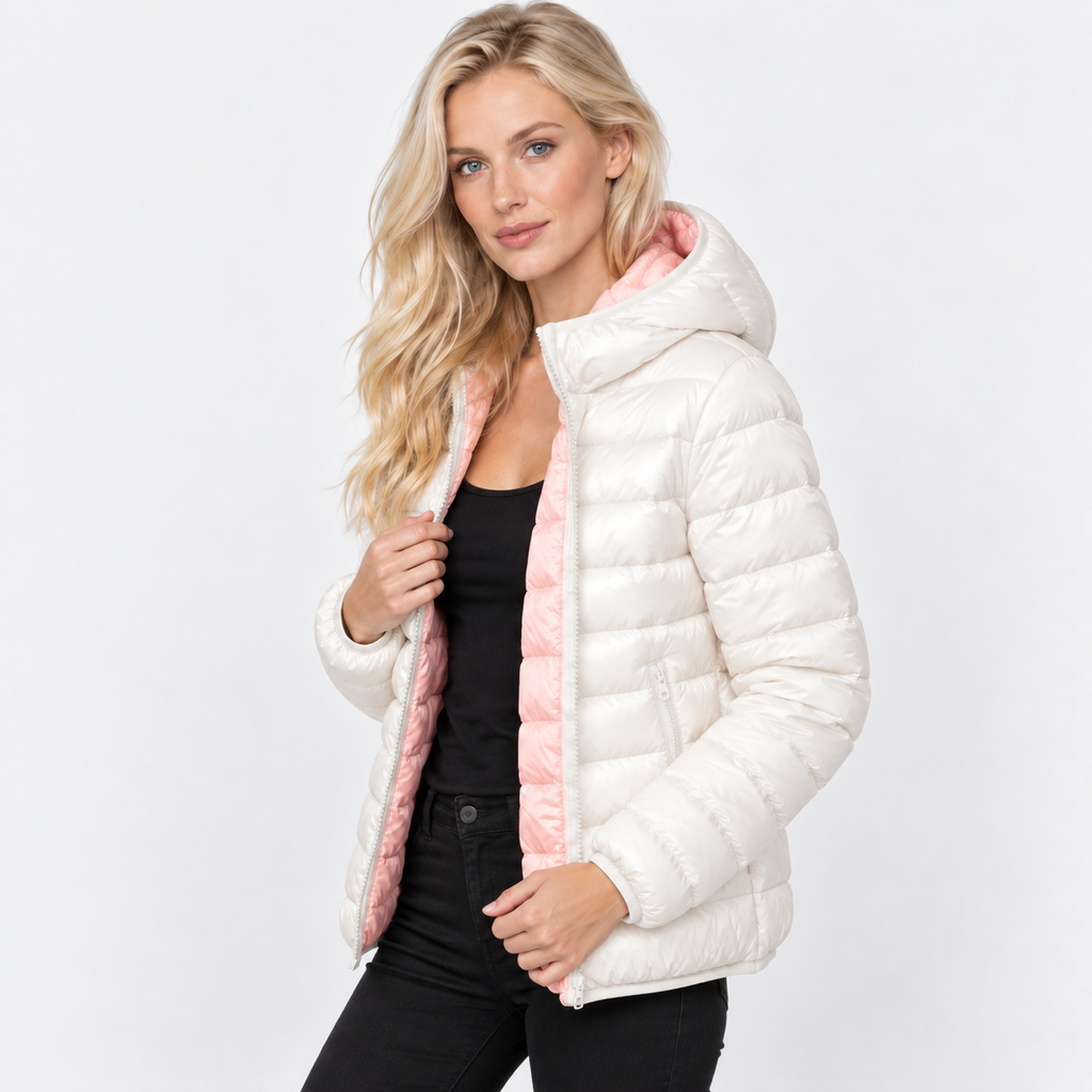 NAJAS | Women’s Duck Down Jacket Nylon Hooded Lightweight Winter Coat