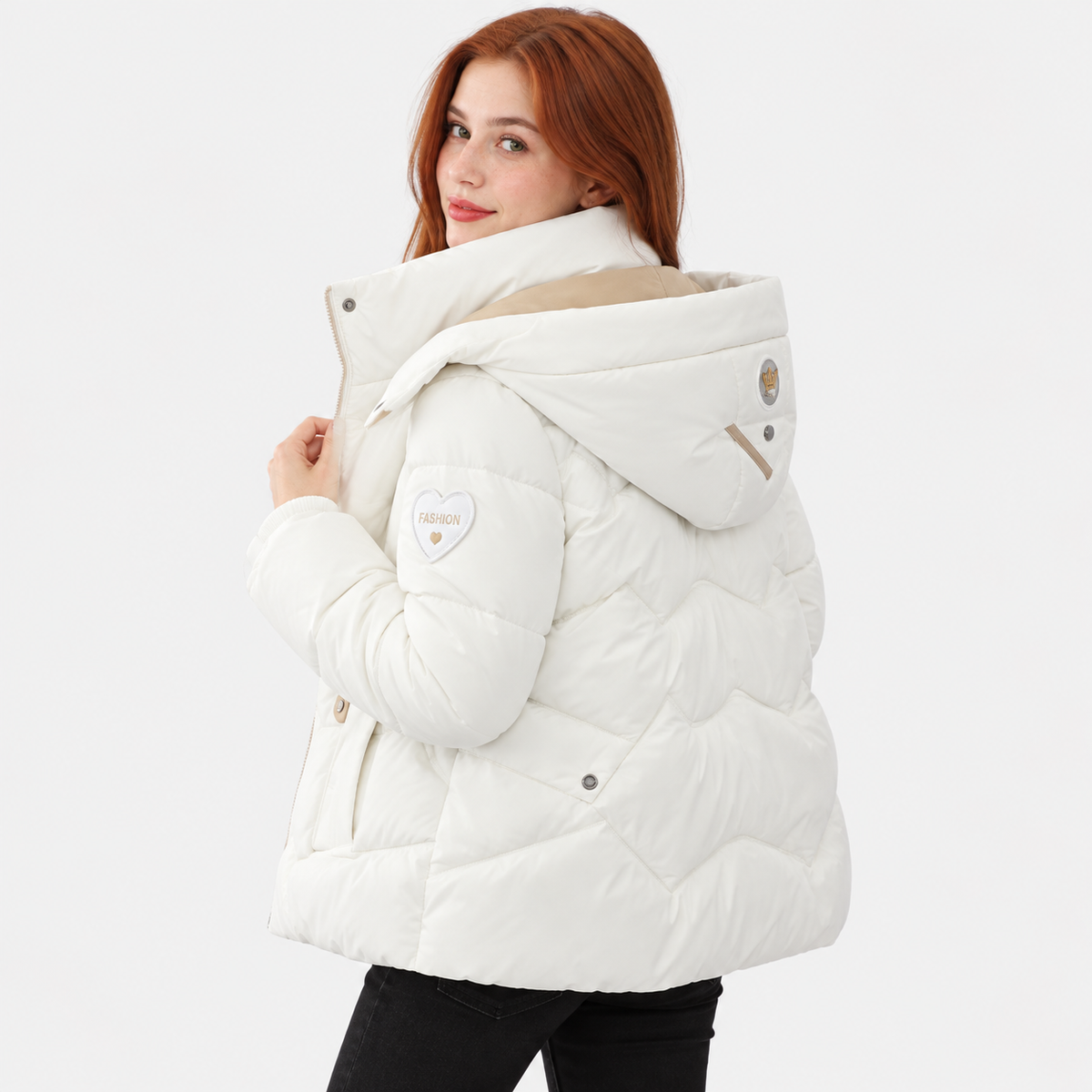 NAJAS | Women's Padded Jacket Thick Cotton Filled Short Winter Coat