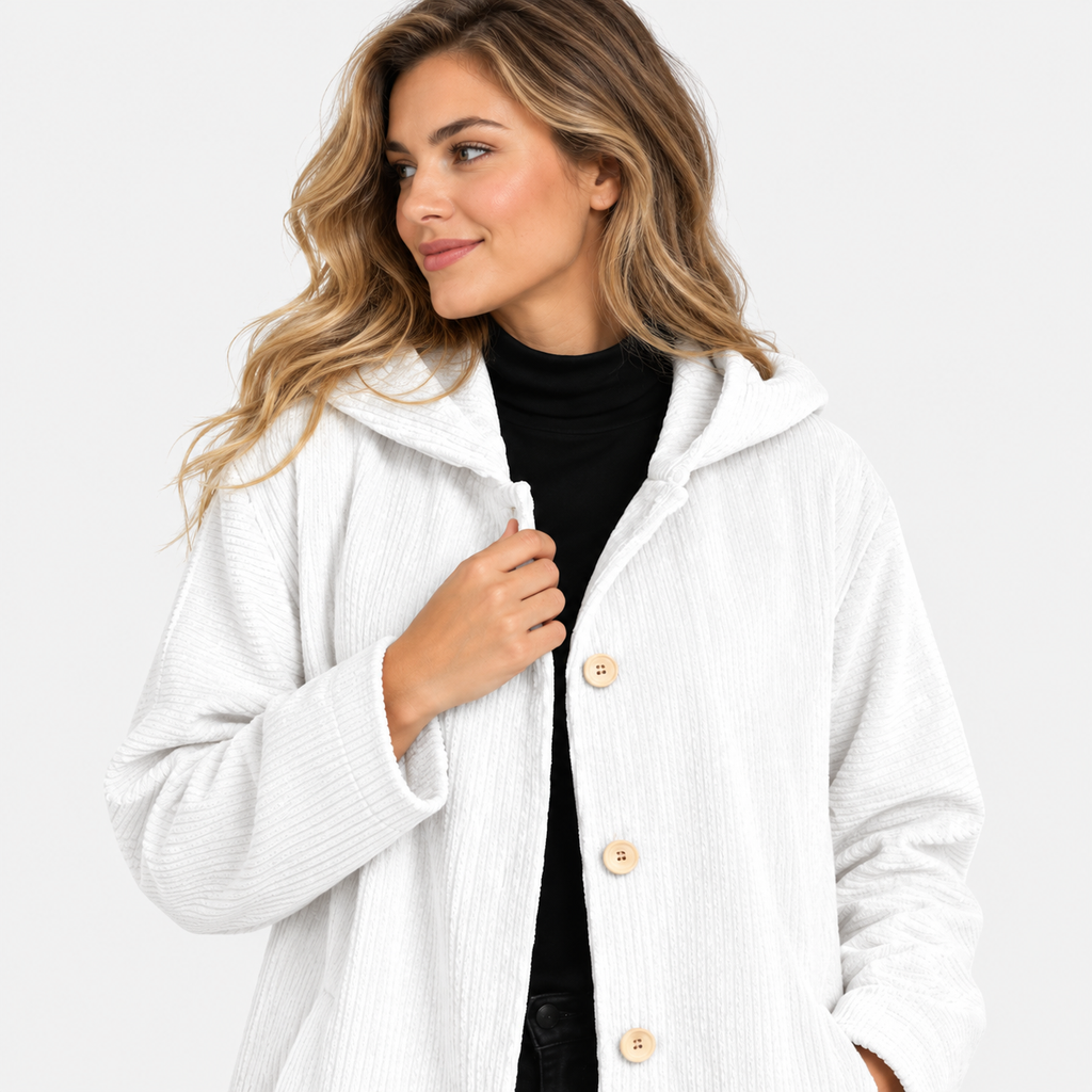 NAJAS | Women’s Corduroy Jacket Hooded Warm Pocket Fall Winter Coat