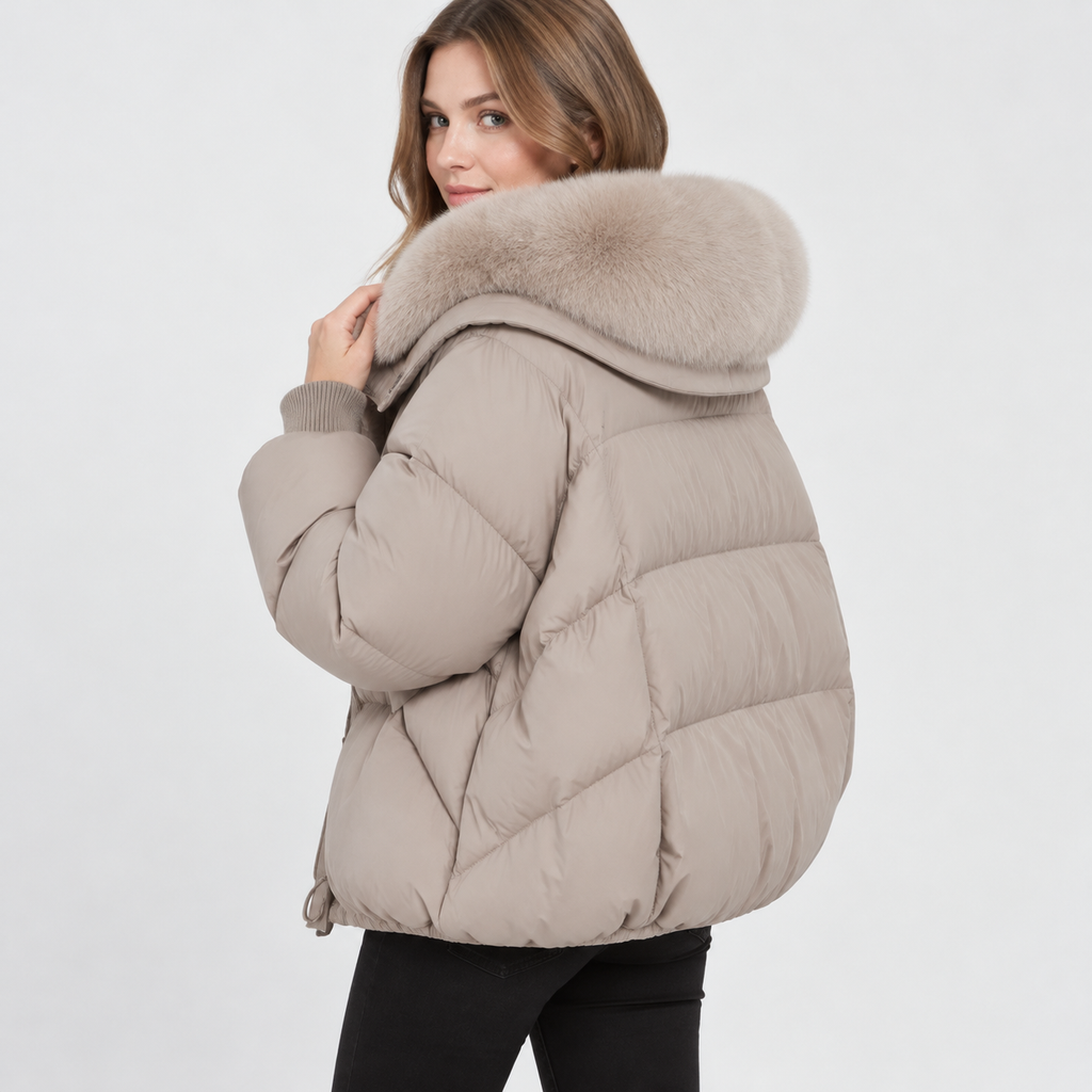 NAJAS | Women's Fur Collar Winter Jacket Warm Padded Short Coat