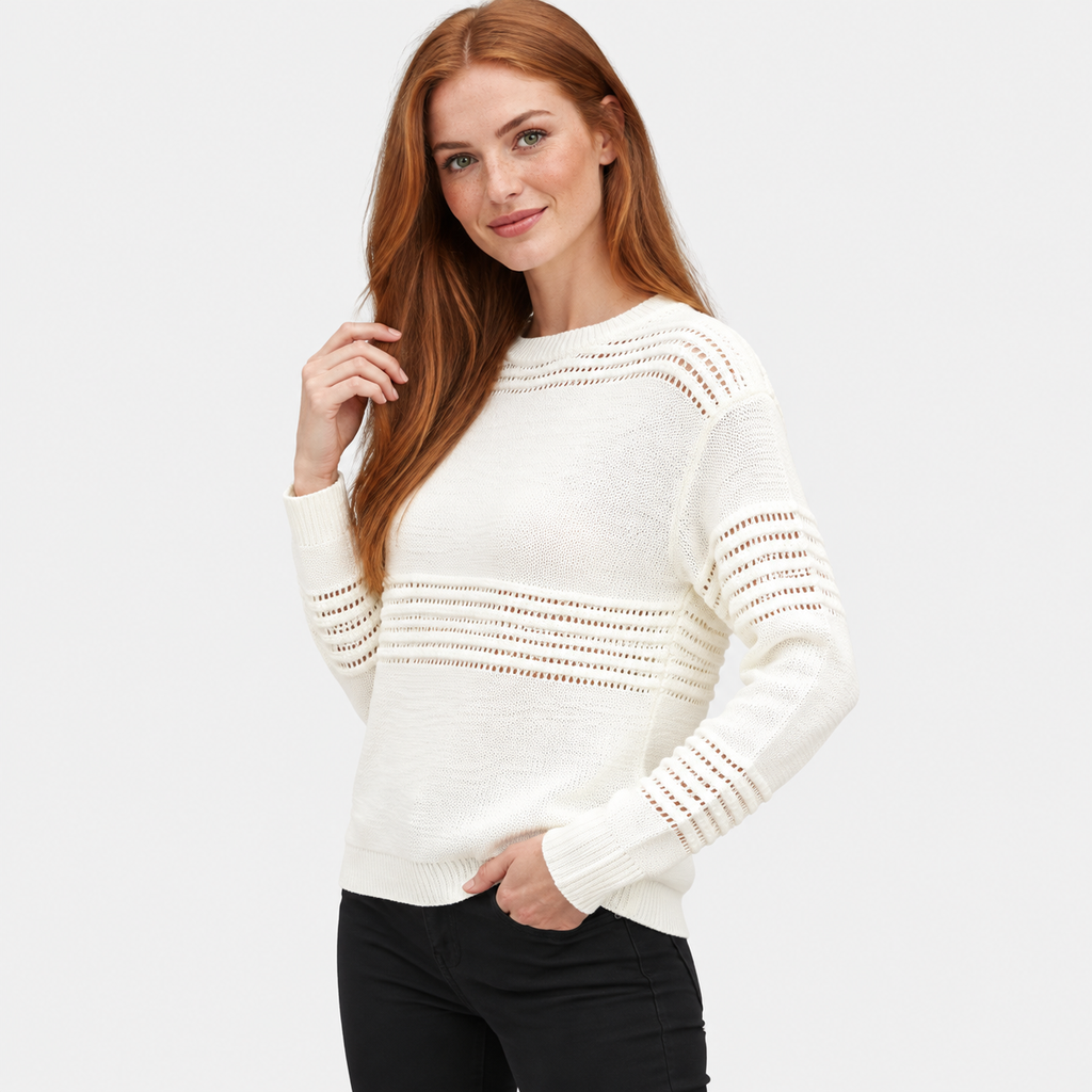 NAJAS | Women’s Long Sleeve Knit Sweater Minimalist Casual Top