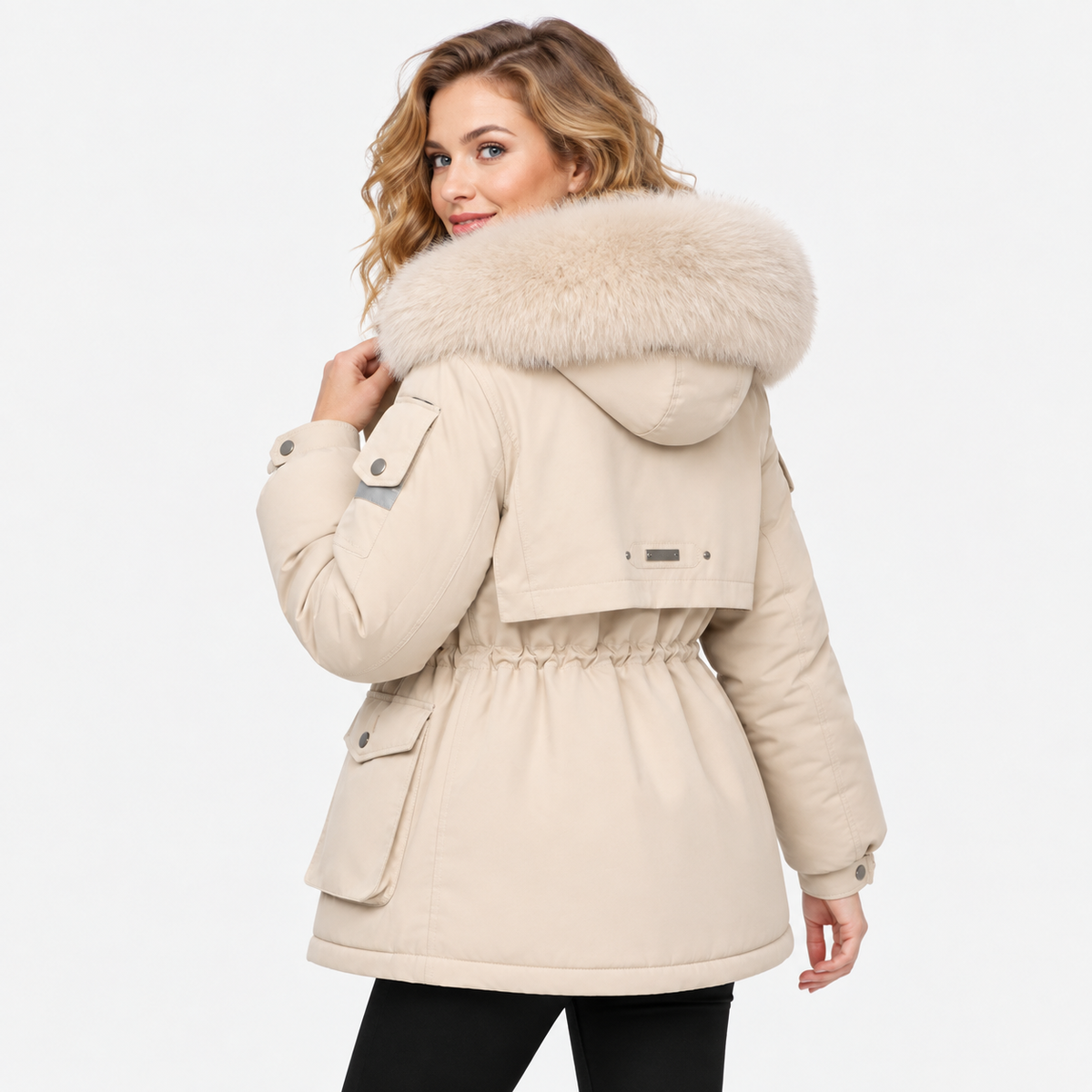 NAJAS | Women’s Velvet Padded Winter Jacket Thick Warm Casual Coat
