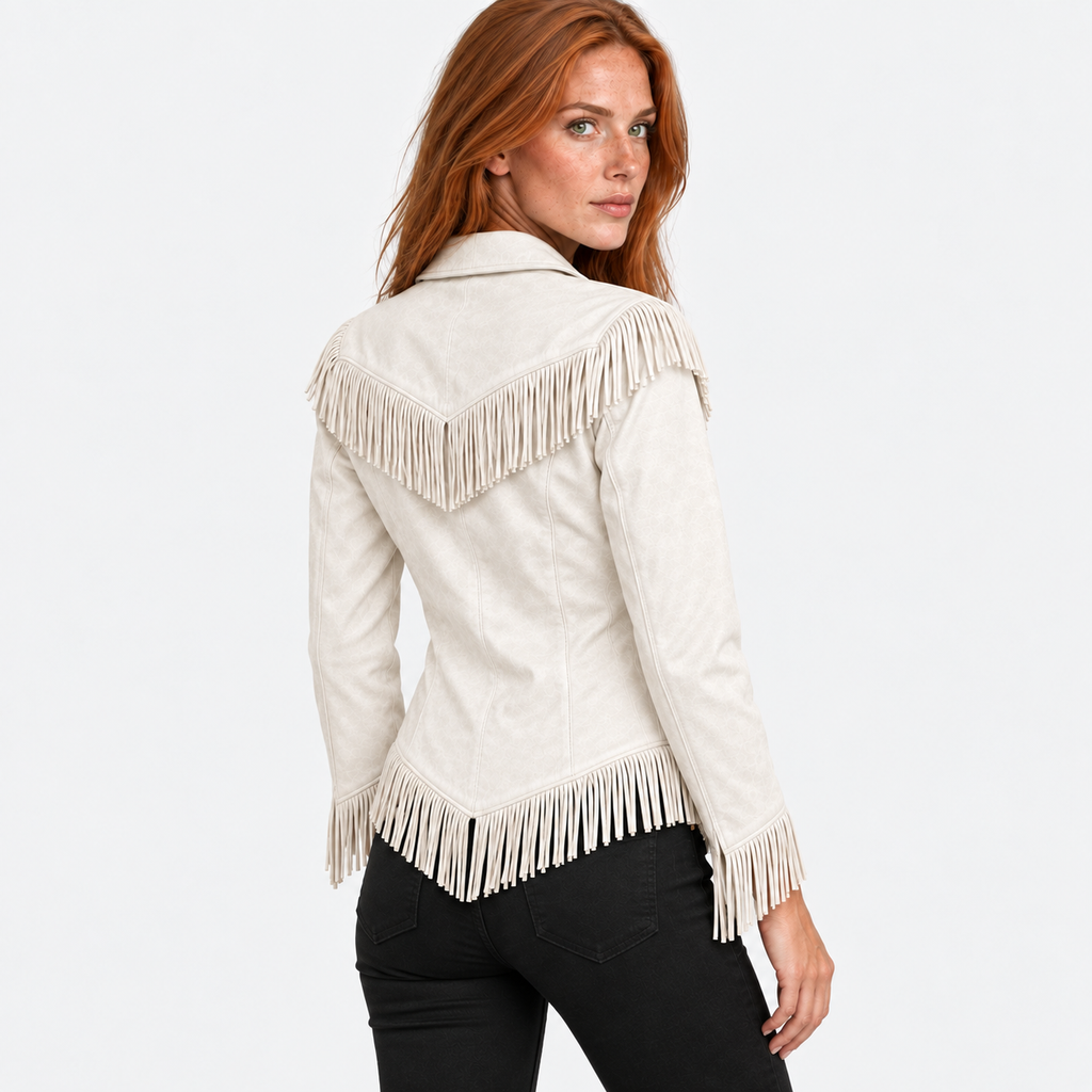 NAJAS | Women’s Vintage Tassel Jacket Slim Fit Fashion Coat