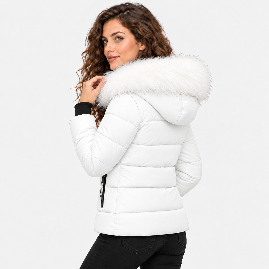 NAJAS | Women's Plus Size Padded Winter Coat with Fur Collar