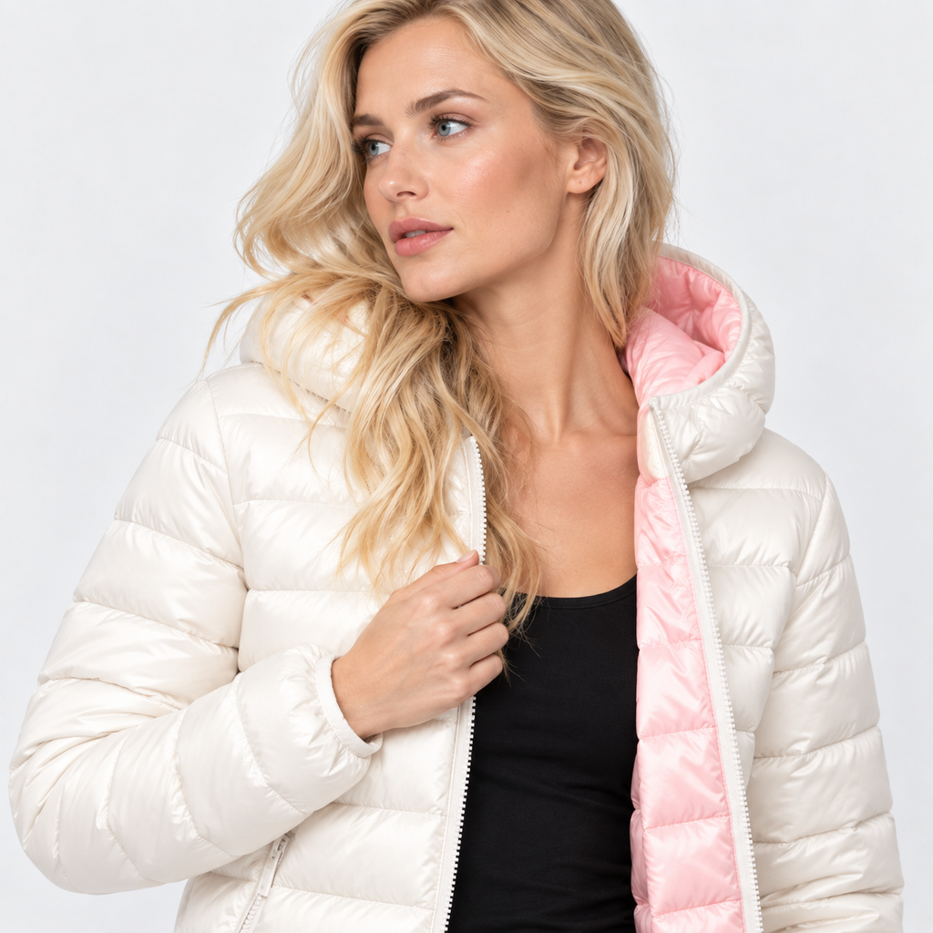 NAJAS | Women’s Duck Down Jacket Nylon Hooded Lightweight Winter Coat