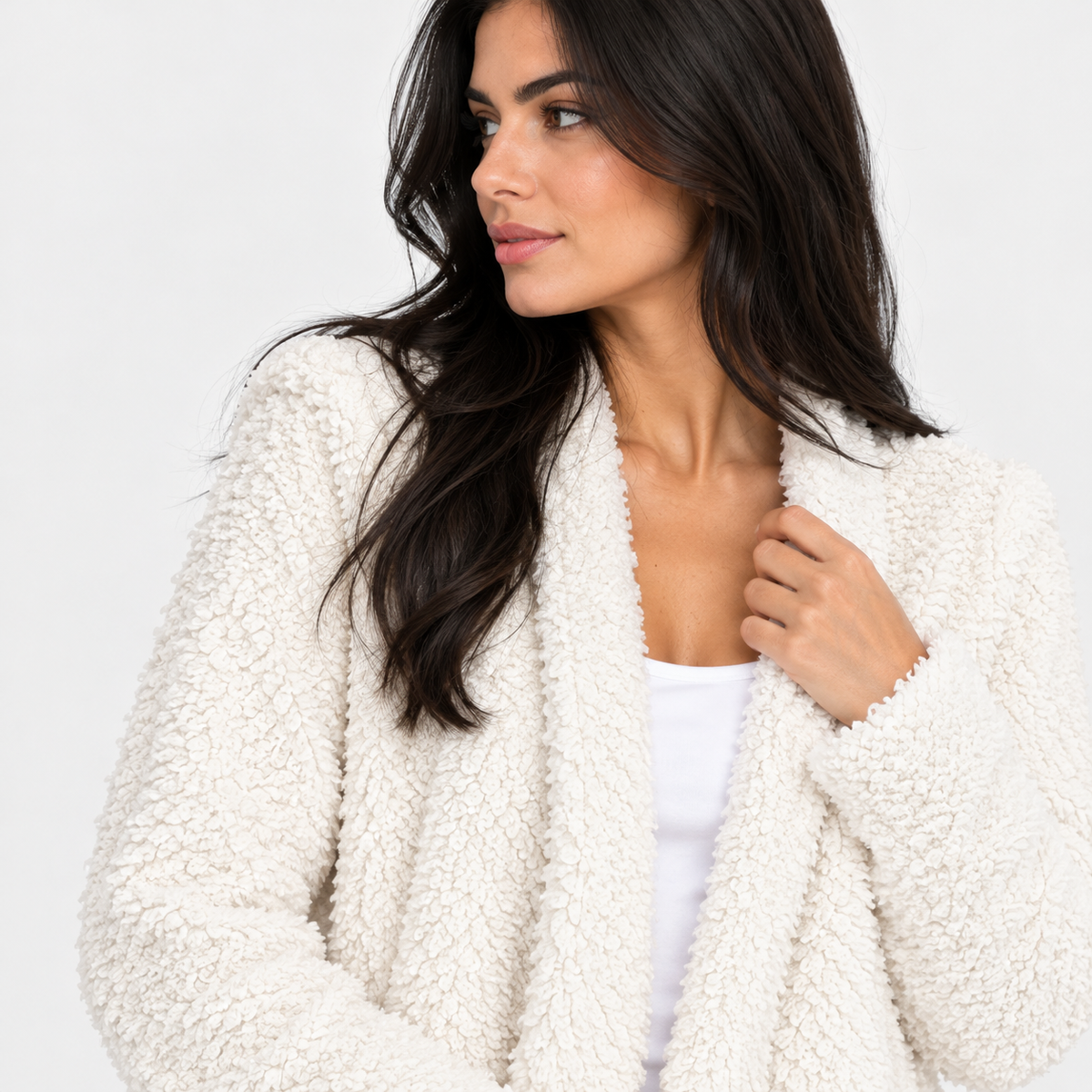 NAJAS | Women's Cotton Blend Hooded Cardigan Jacket with Loose Fit