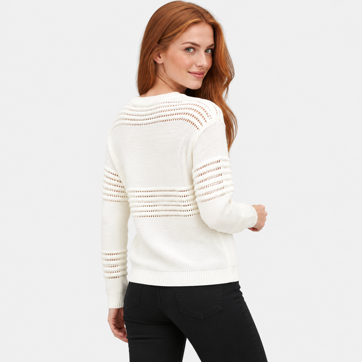 NAJAS | Women’s Long Sleeve Knit Sweater Minimalist Casual Top