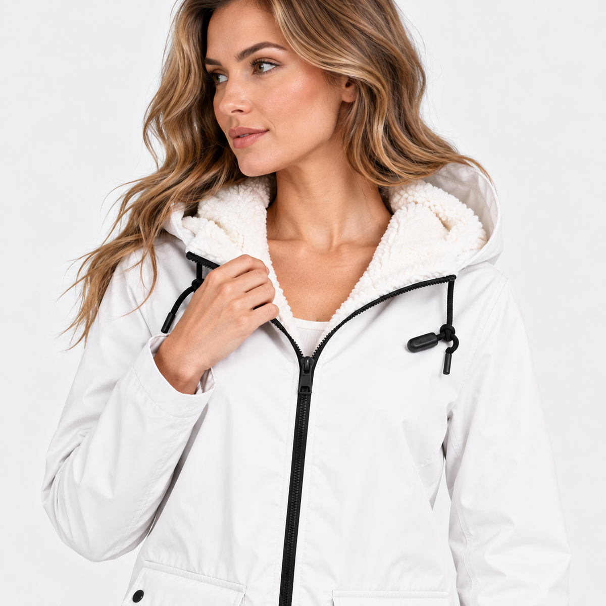 NAJAS | Women's Fleece Lined Hooded Jacket Windproof Winter Outerwear