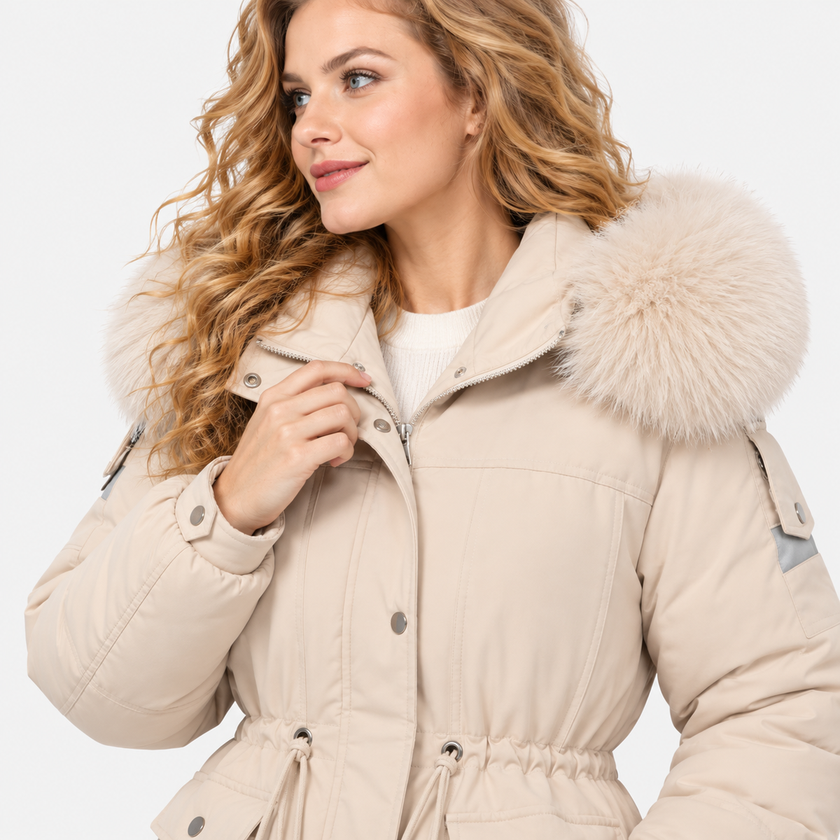 NAJAS | Women’s Velvet Padded Winter Jacket Thick Warm Casual Coat