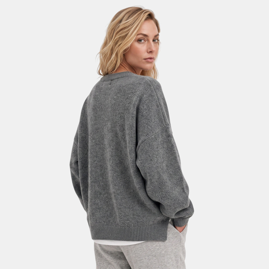 NAJAS | Women's Crew Neck Knitted Jumper with Split Hem
