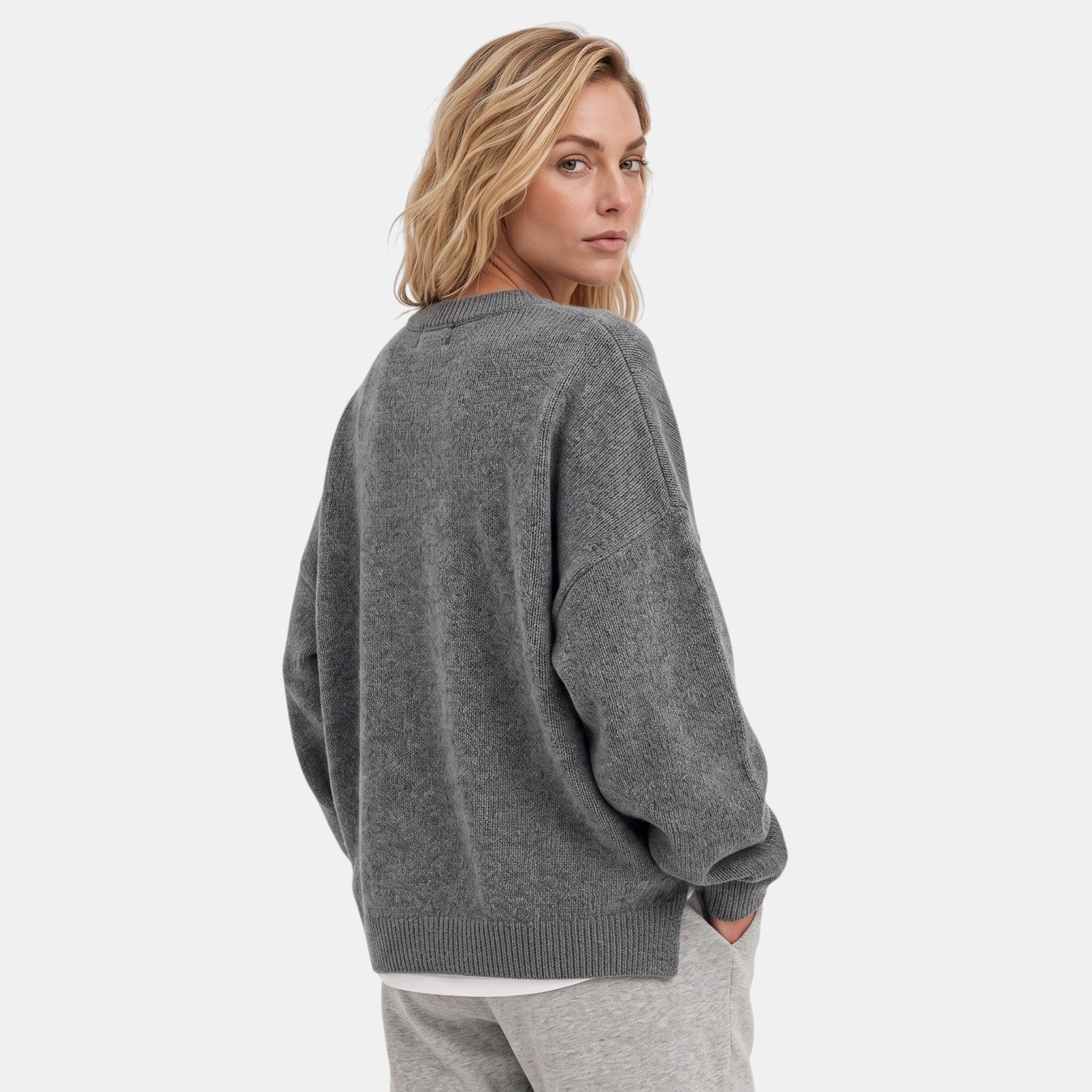NAJAS | Women's Crew Neck Knitted Jumper with Split Hem