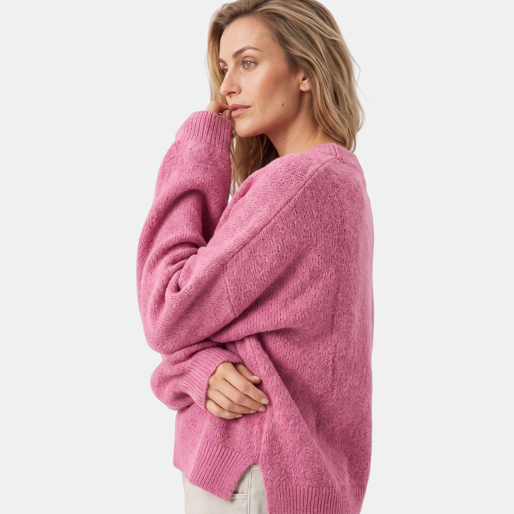 NAJAS | Women's Crew Neck Knitted Jumper with Split Hem