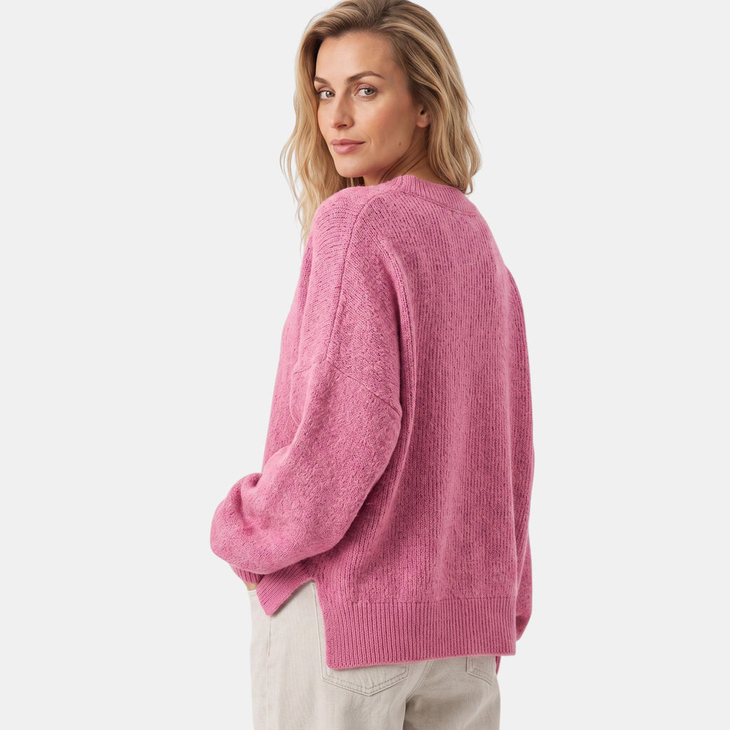 NAJAS | Women's Crew Neck Knitted Jumper with Split Hem