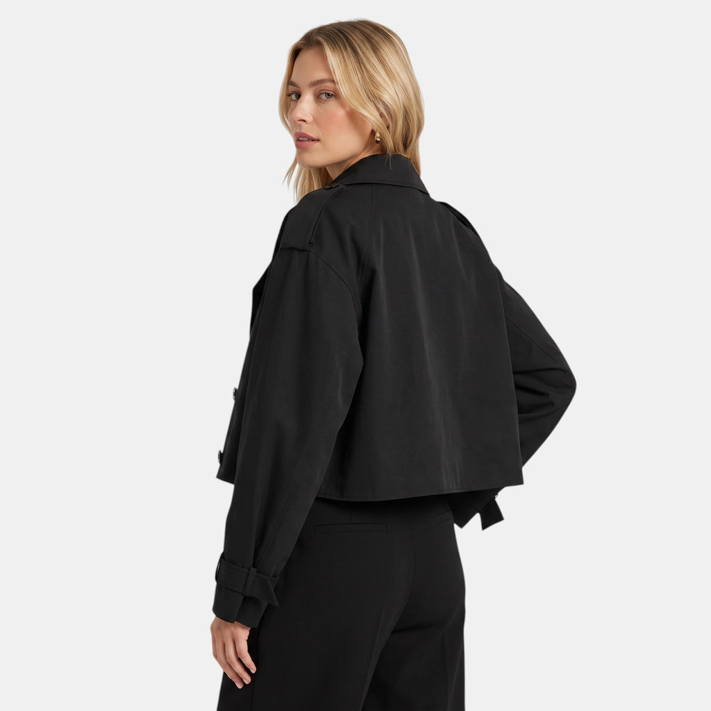 NAJAS | Women's Double Breasted Short Trench Coat