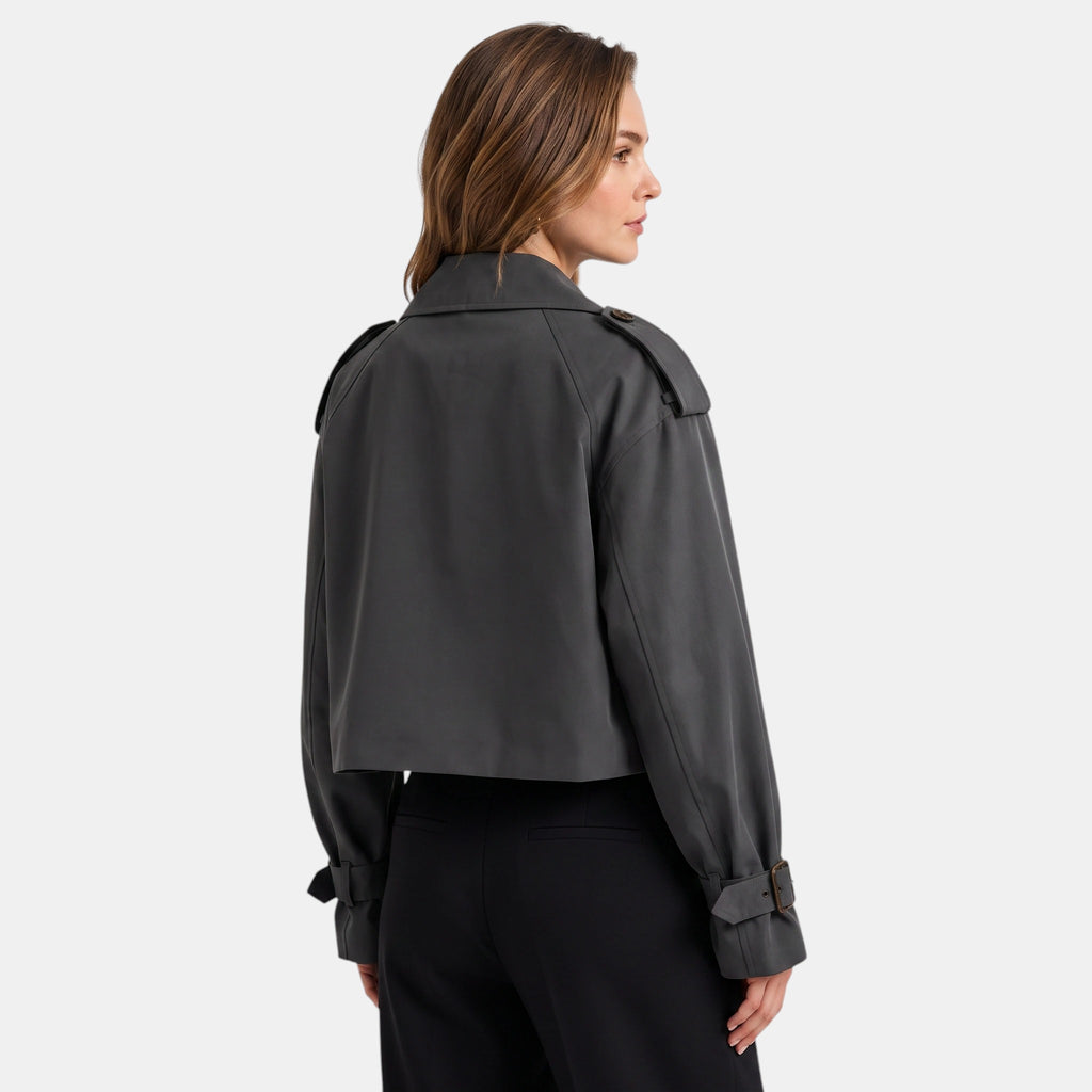 NAJAS | Women's Double Breasted Short Trench Coat