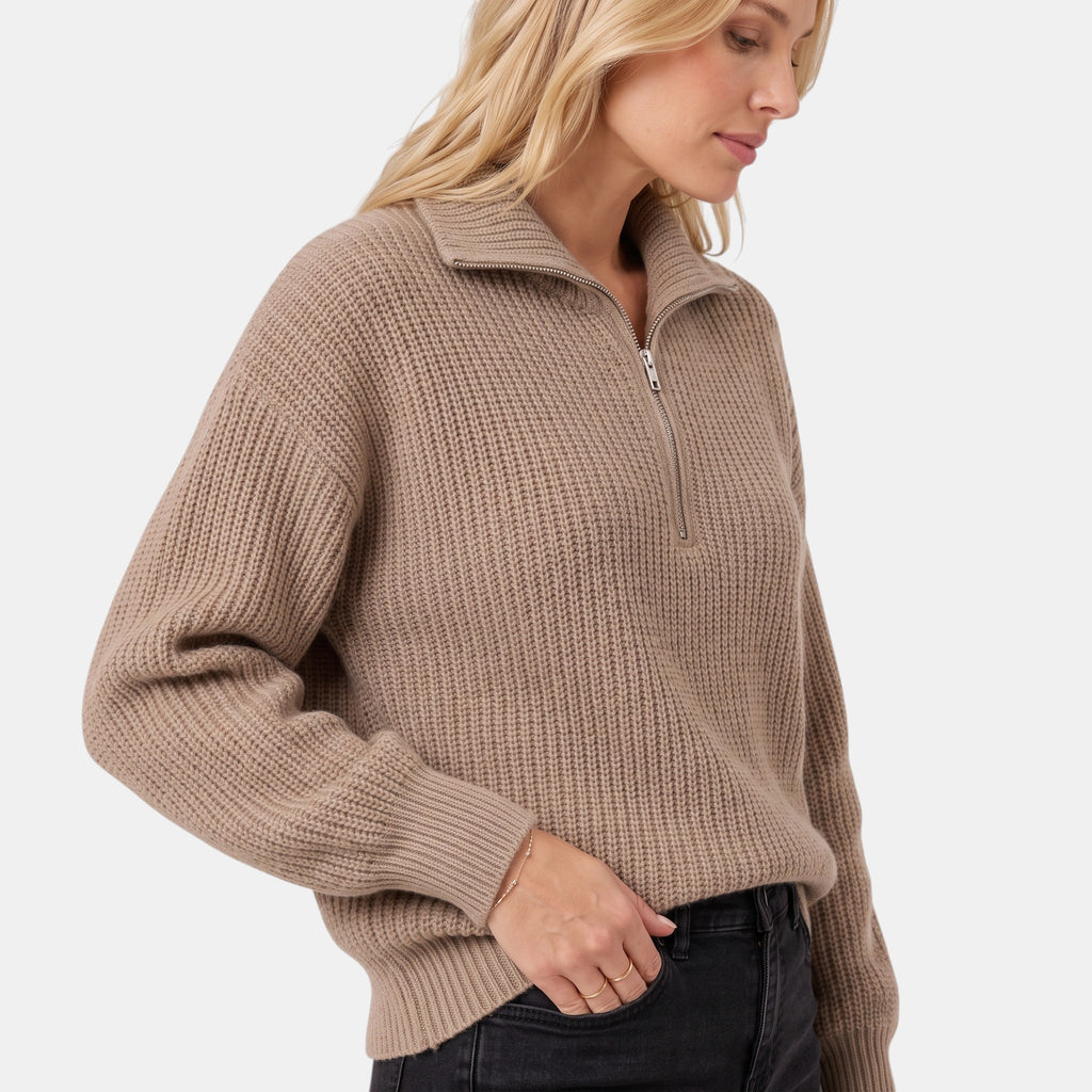 NAJAS | Women's Half Zip Collared Knitted Jumper