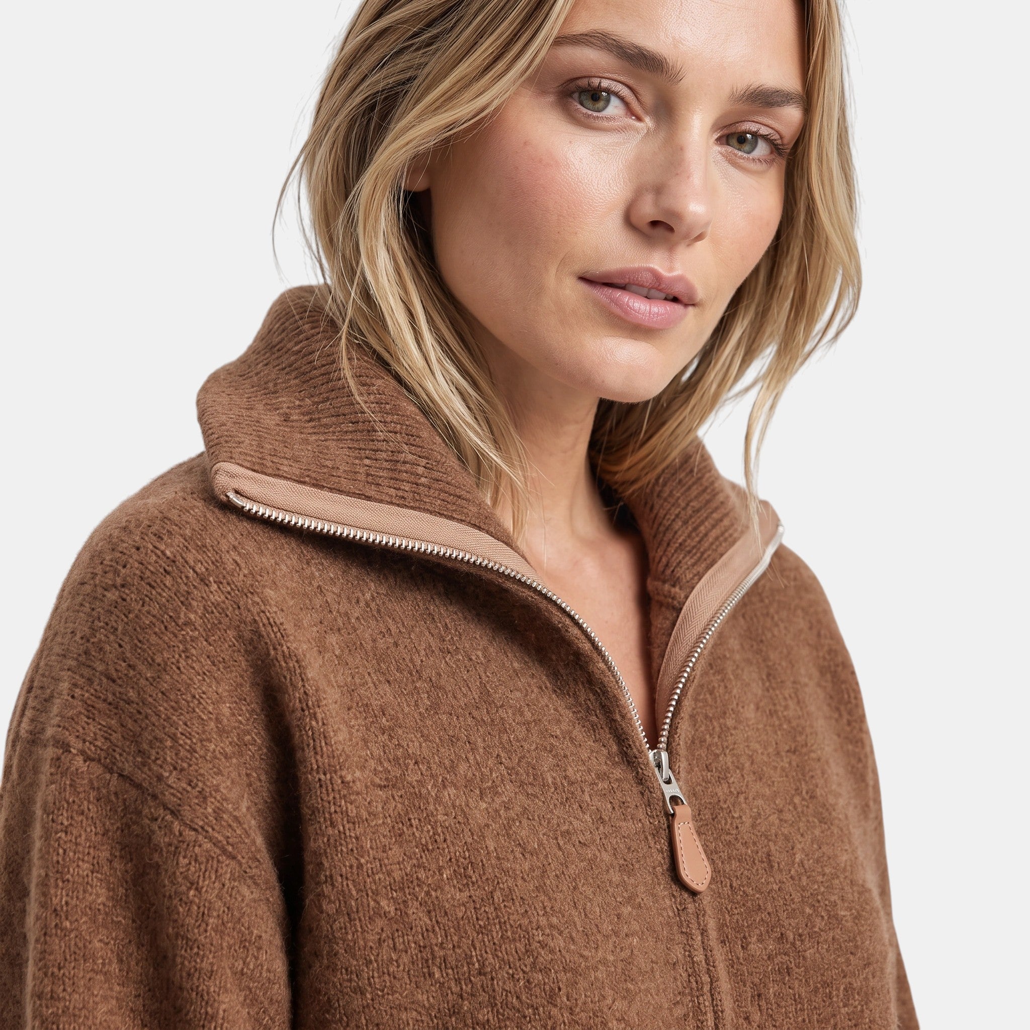 NAJAS | Women's Half Zip High Neck Knitted Jumper