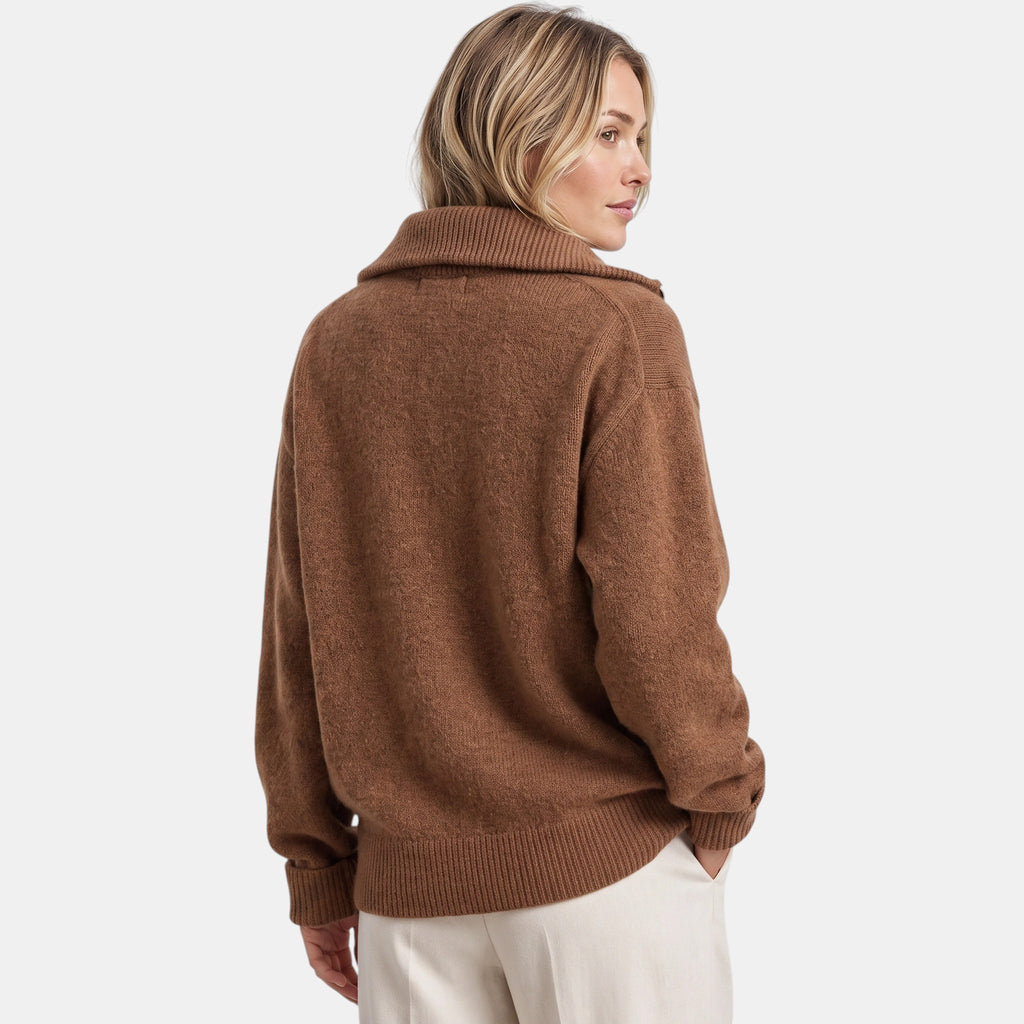 NAJAS | Women's Half Zip High Neck Knitted Jumper