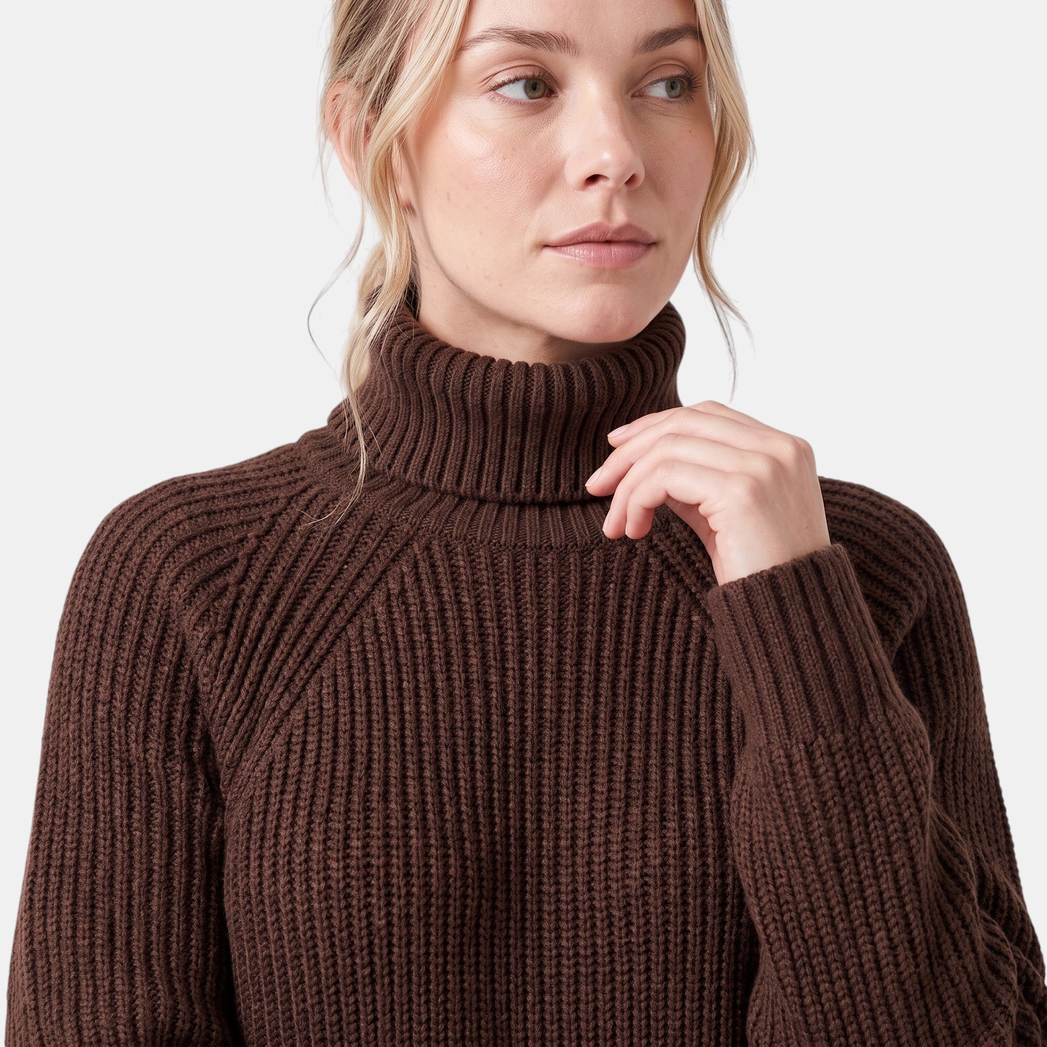 NAJAS | Women's High Neck Knitted Midi Jumper Dress