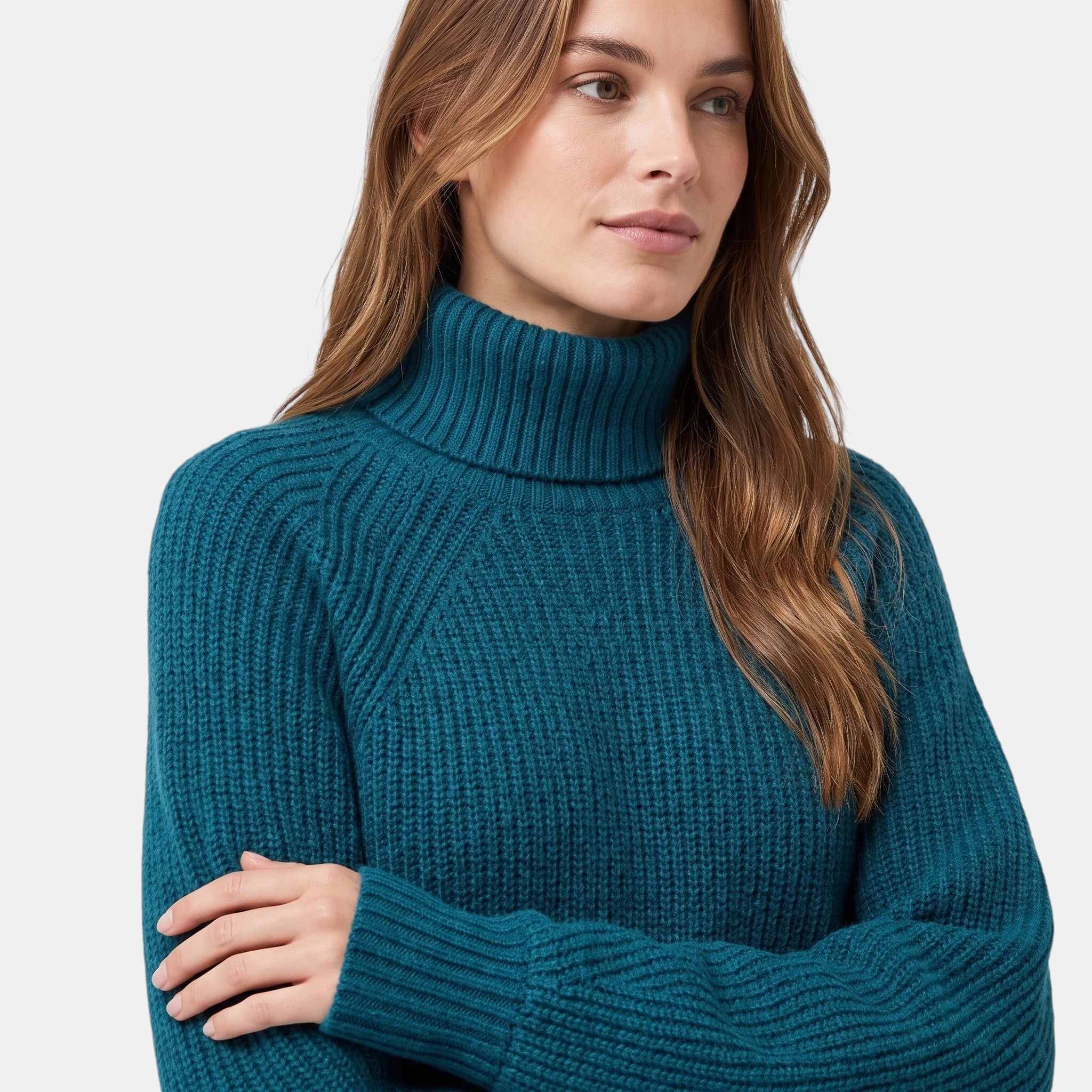 NAJAS | Women's High Neck Knitted Midi Jumper Dress