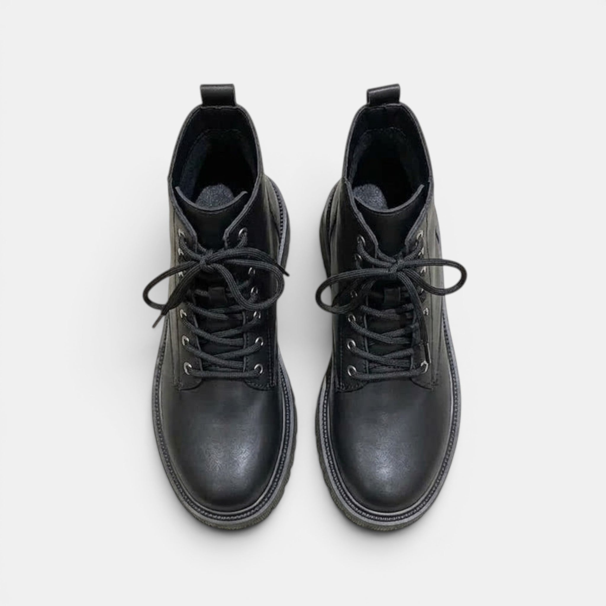 NAJAS | Women's Lace-Up Platform Ankle Boots with Side Zip