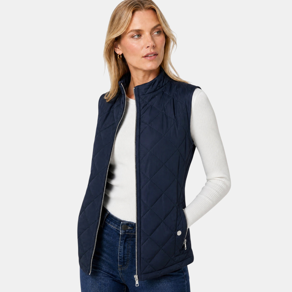 NAJAS | Women's Lightweight Quilted Zip-Up Gilet with Stand Collar