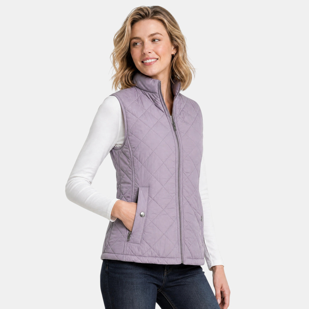 NAJAS | Women's Lightweight Quilted Zip-Up Gilet with Stand Collar