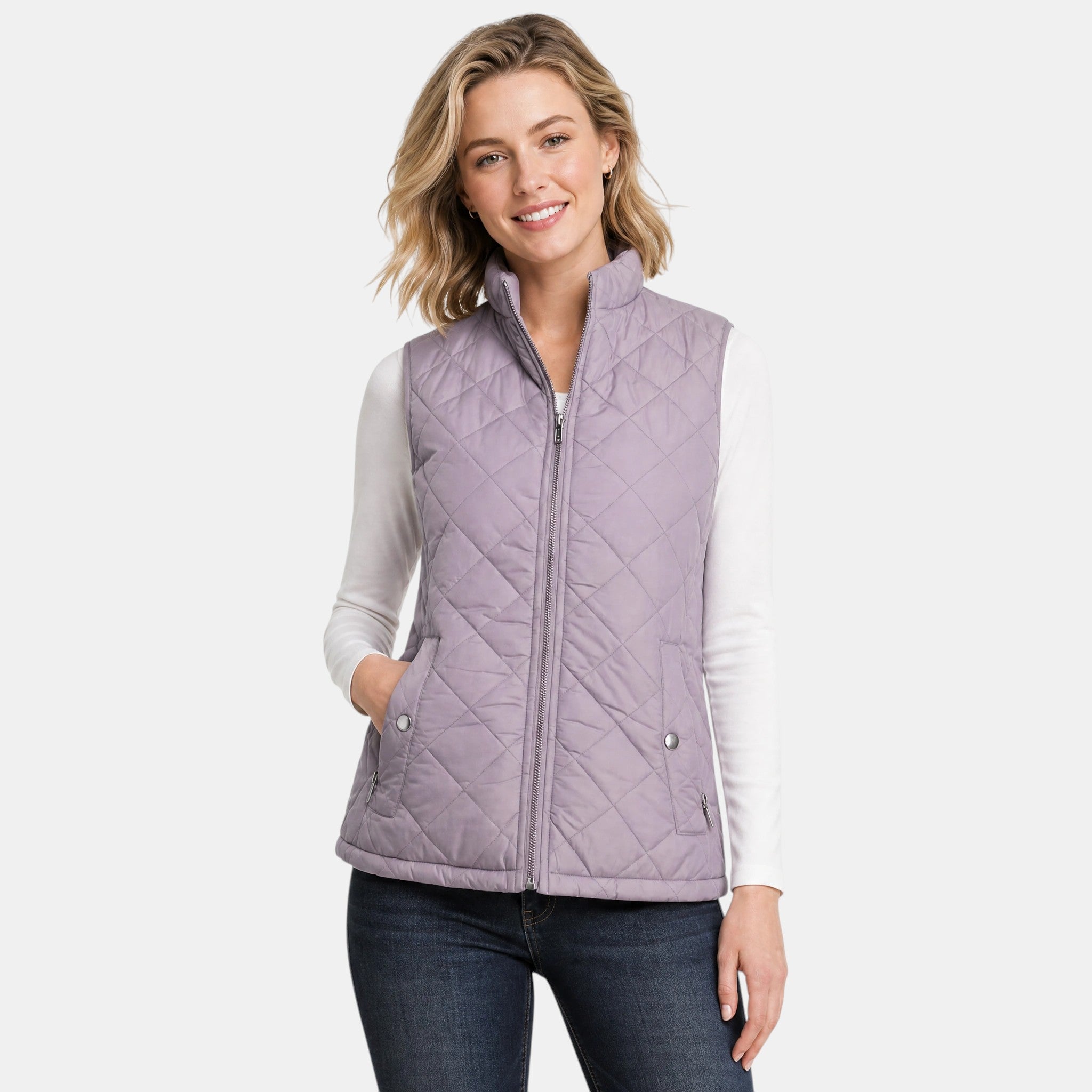 NAJAS | Women's Lightweight Quilted Zip-Up Gilet with Stand Collar