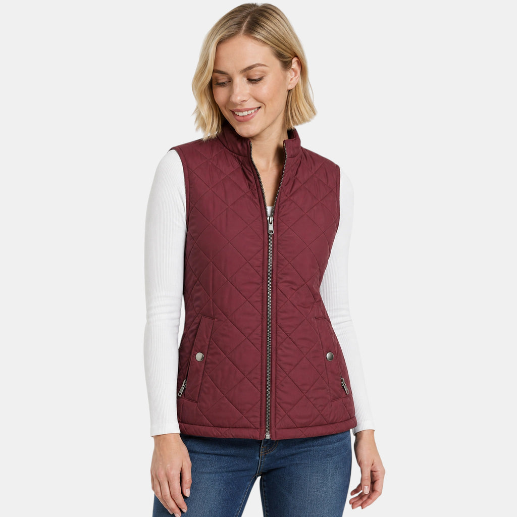 NAJAS | Women's Lightweight Quilted Zip-Up Gilet with Stand Collar