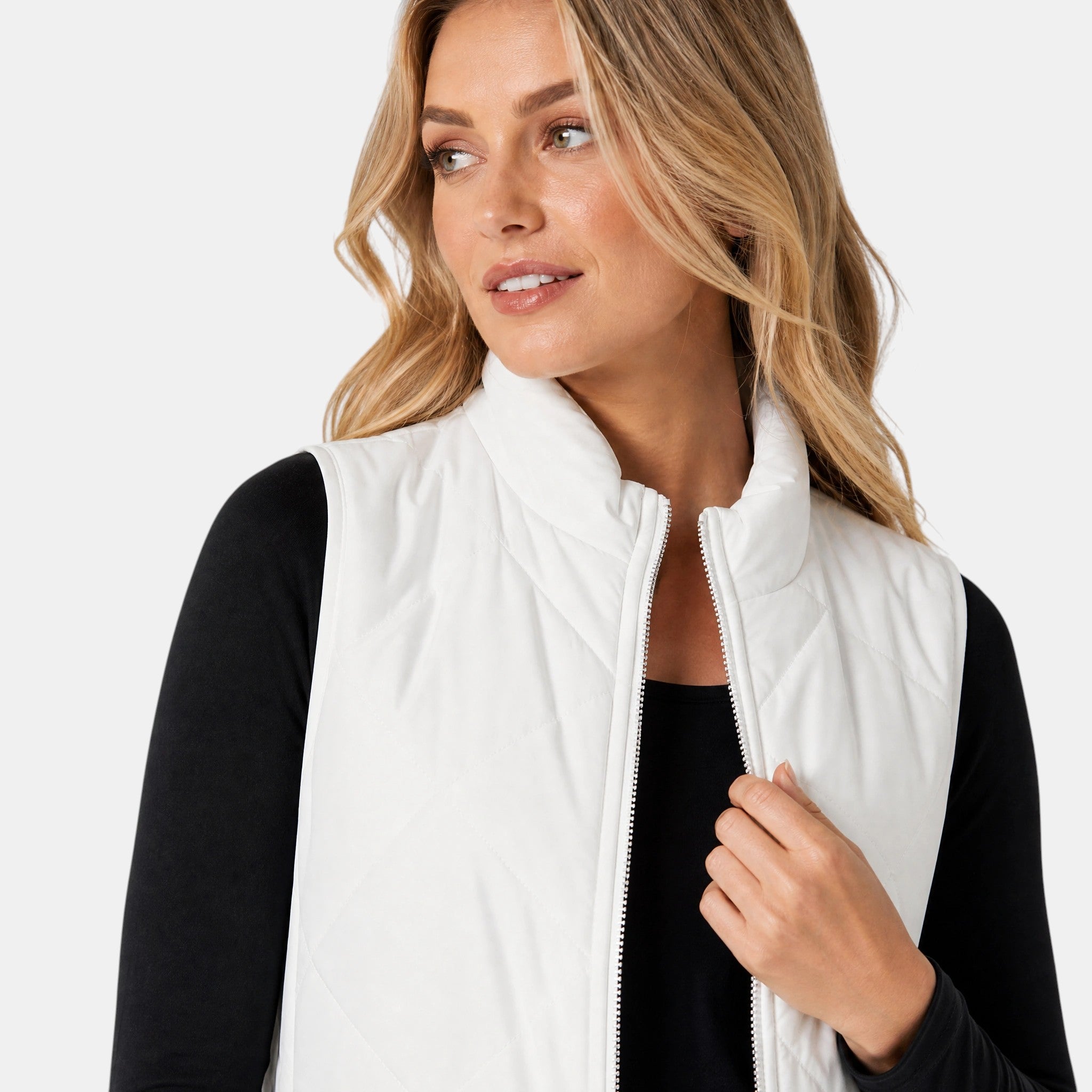 NAJAS | Women's Lightweight Quilted Zip-Up Gilet with Stand Collar