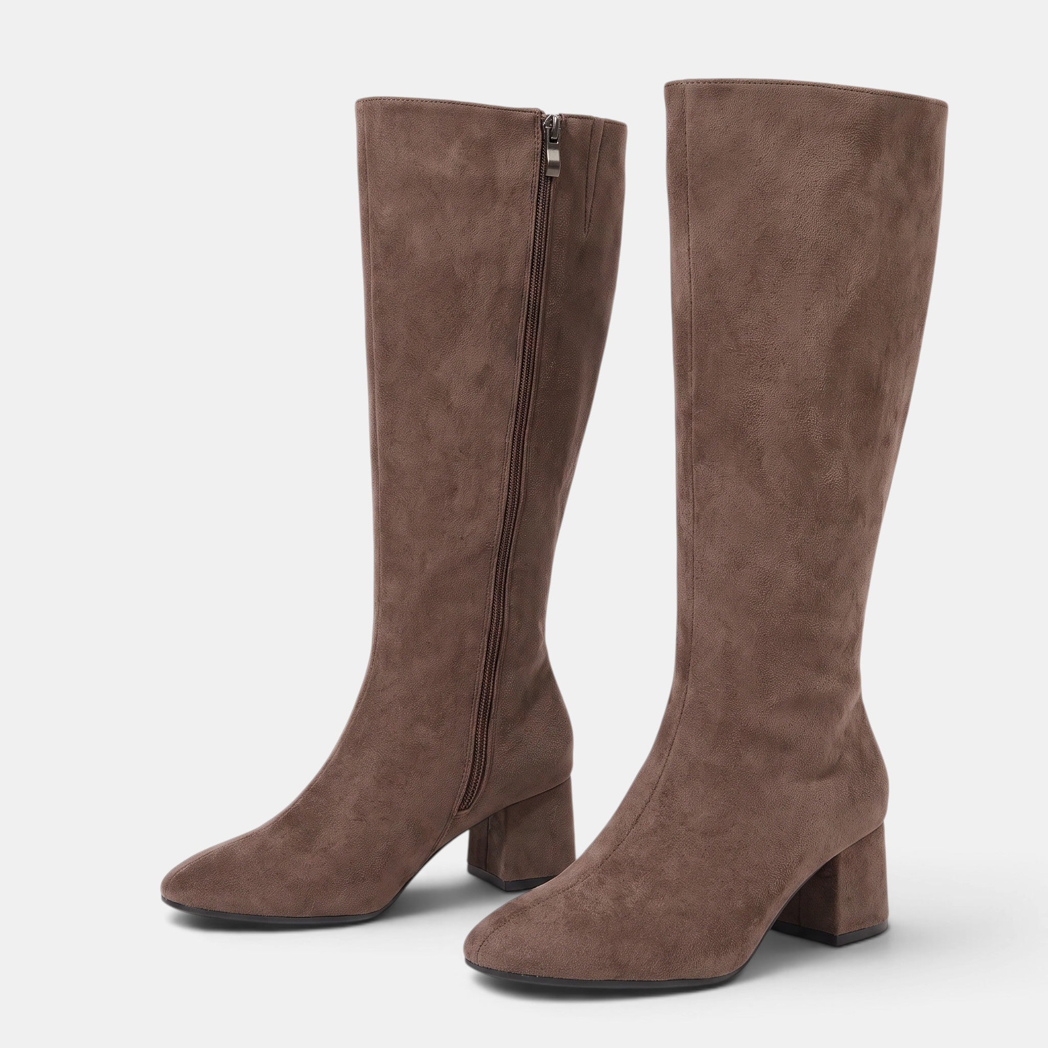 NAJAS | Women's Pointed Toe Knee-High Block Heel Boots