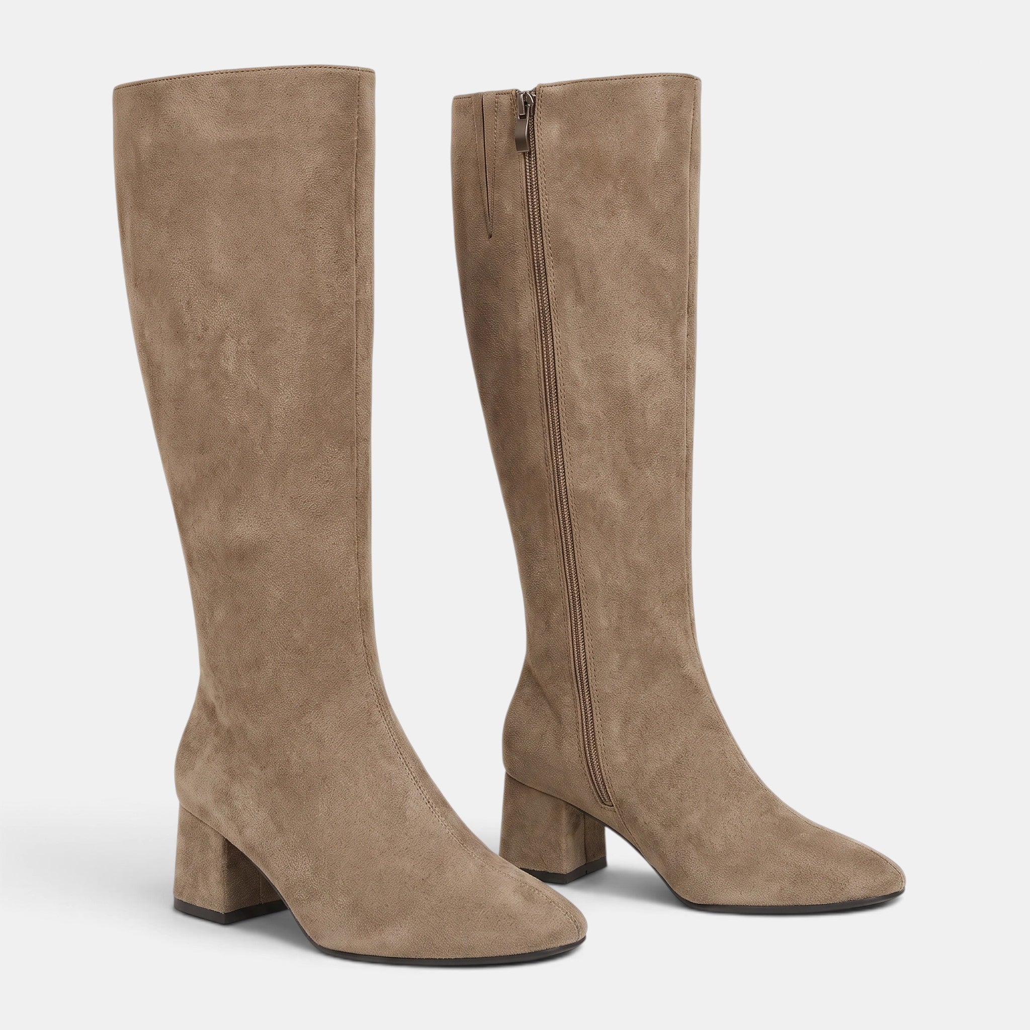 NAJAS | Women's Pointed Toe Knee-High Block Heel Boots