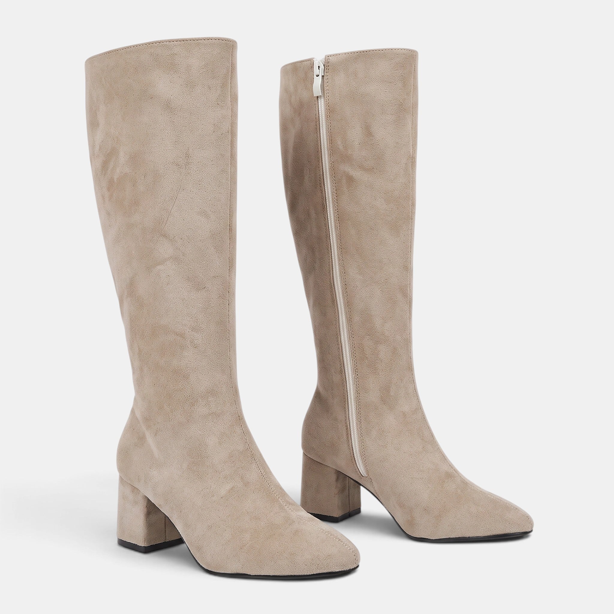 NAJAS | Women's Pointed Toe Knee-High Block Heel Boots