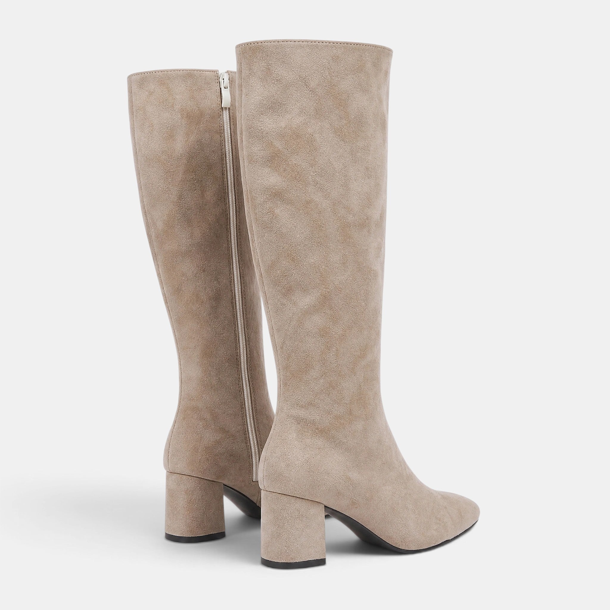 NAJAS | Women's Pointed Toe Knee-High Block Heel Boots