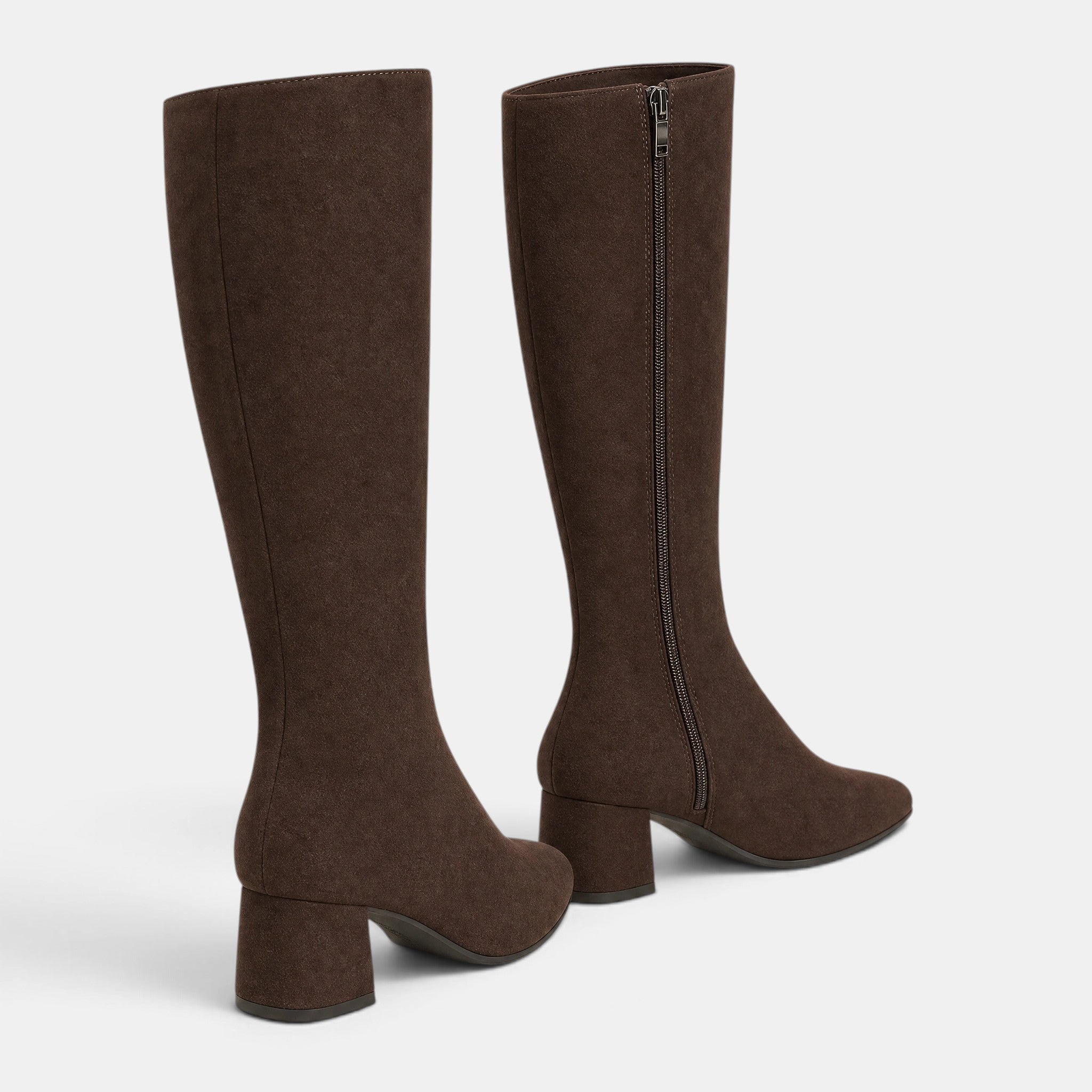 NAJAS | Women's Pointed Toe Knee-High Block Heel Boots