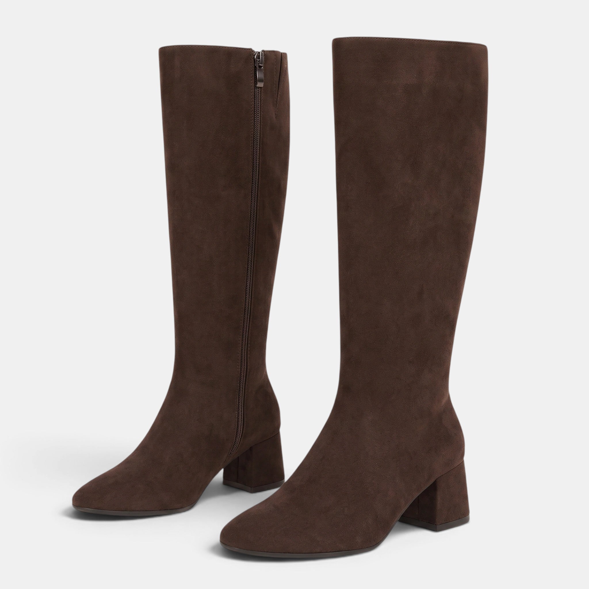 NAJAS | Women's Pointed Toe Knee-High Block Heel Boots