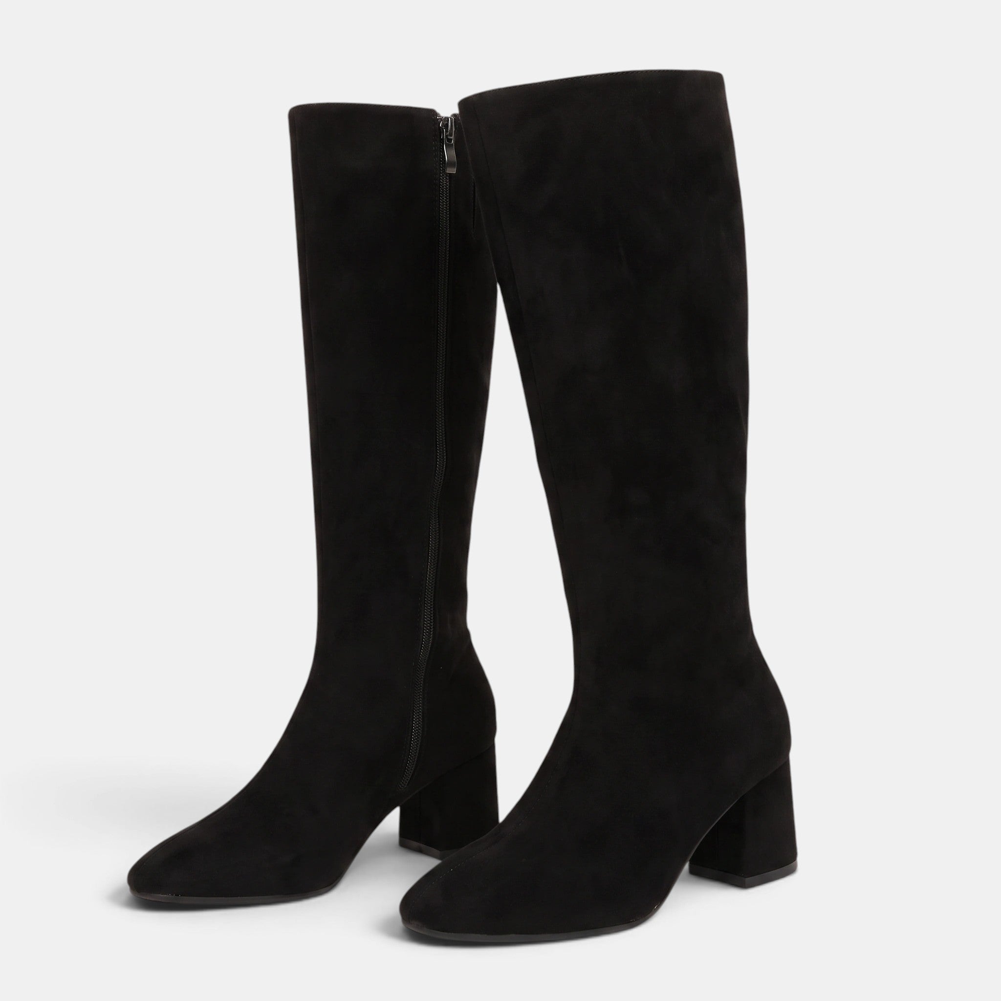NAJAS | Women's Pointed Toe Knee-High Block Heel Boots