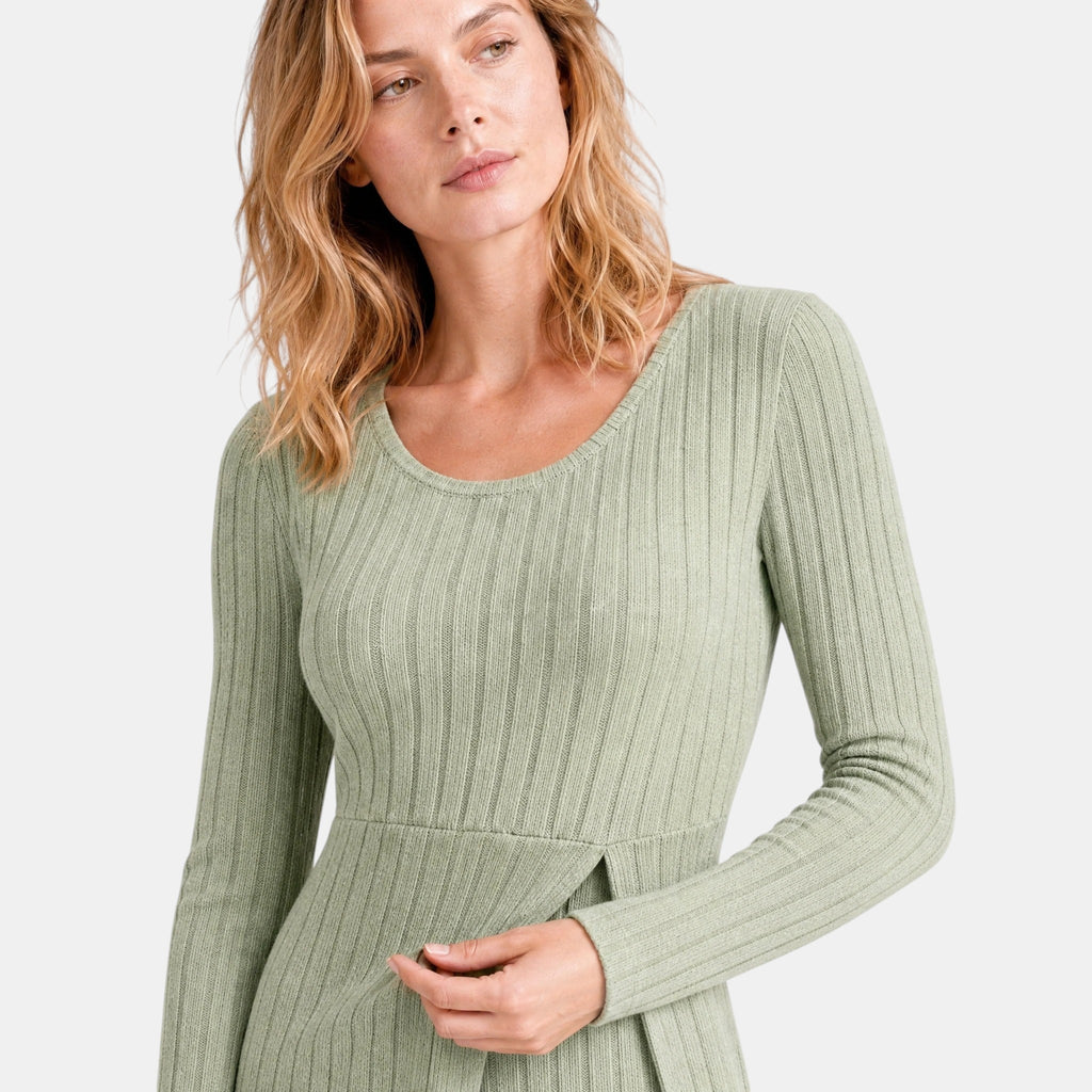 NAJAS | Women's Ribbed Knit Lounge Set with Longline Top & Leggings