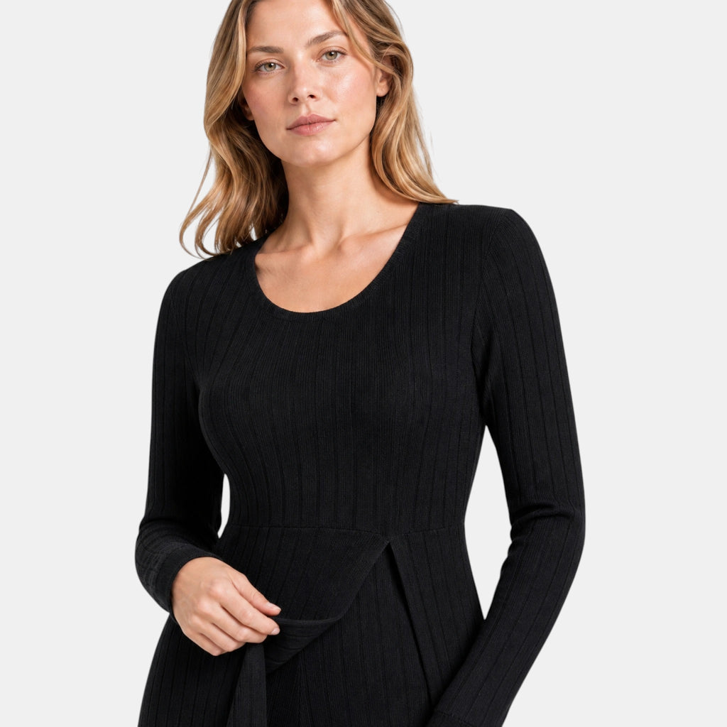 NAJAS | Women's Ribbed Knit Lounge Set with Longline Top & Leggings